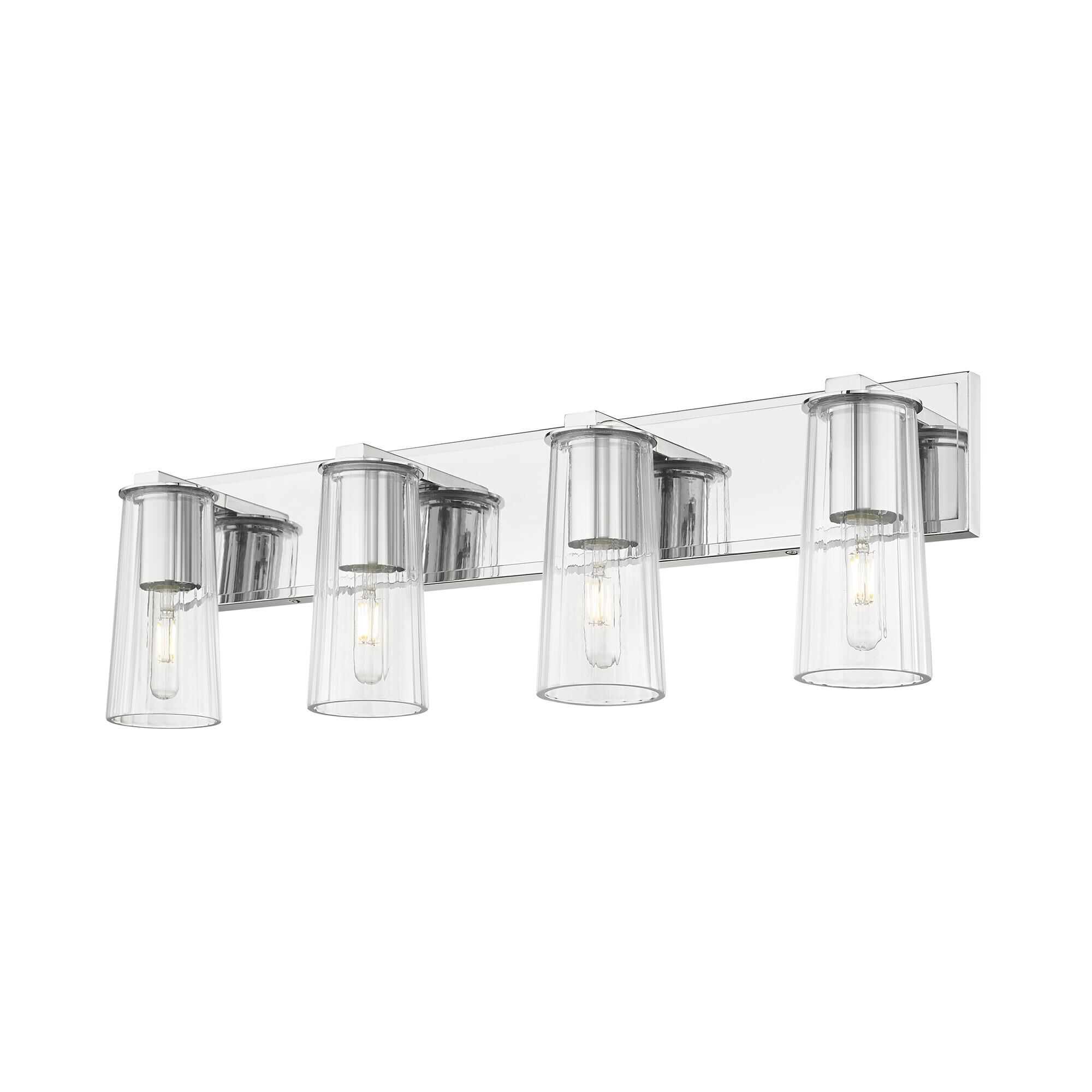 Shown in Chrome finish and Clear glass and Clear shade
