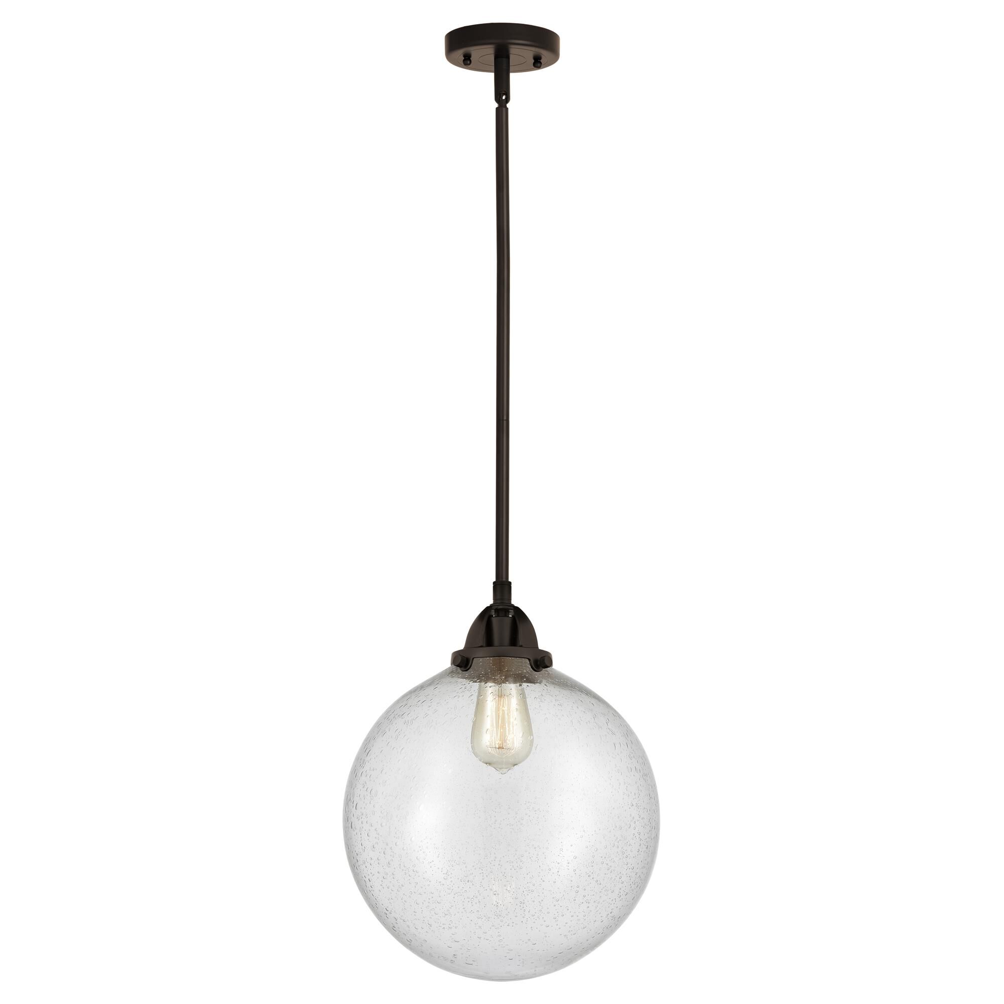 Shown in Oil Rubbed Bronze finish and Seedy Globe glass and No Shade shade
