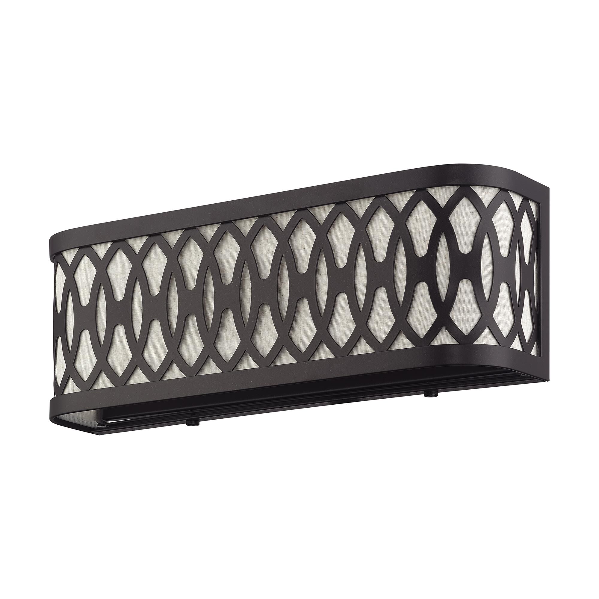 Shown in English Bronze finish and Hand Crafted Oatmeal Color Hardback shade