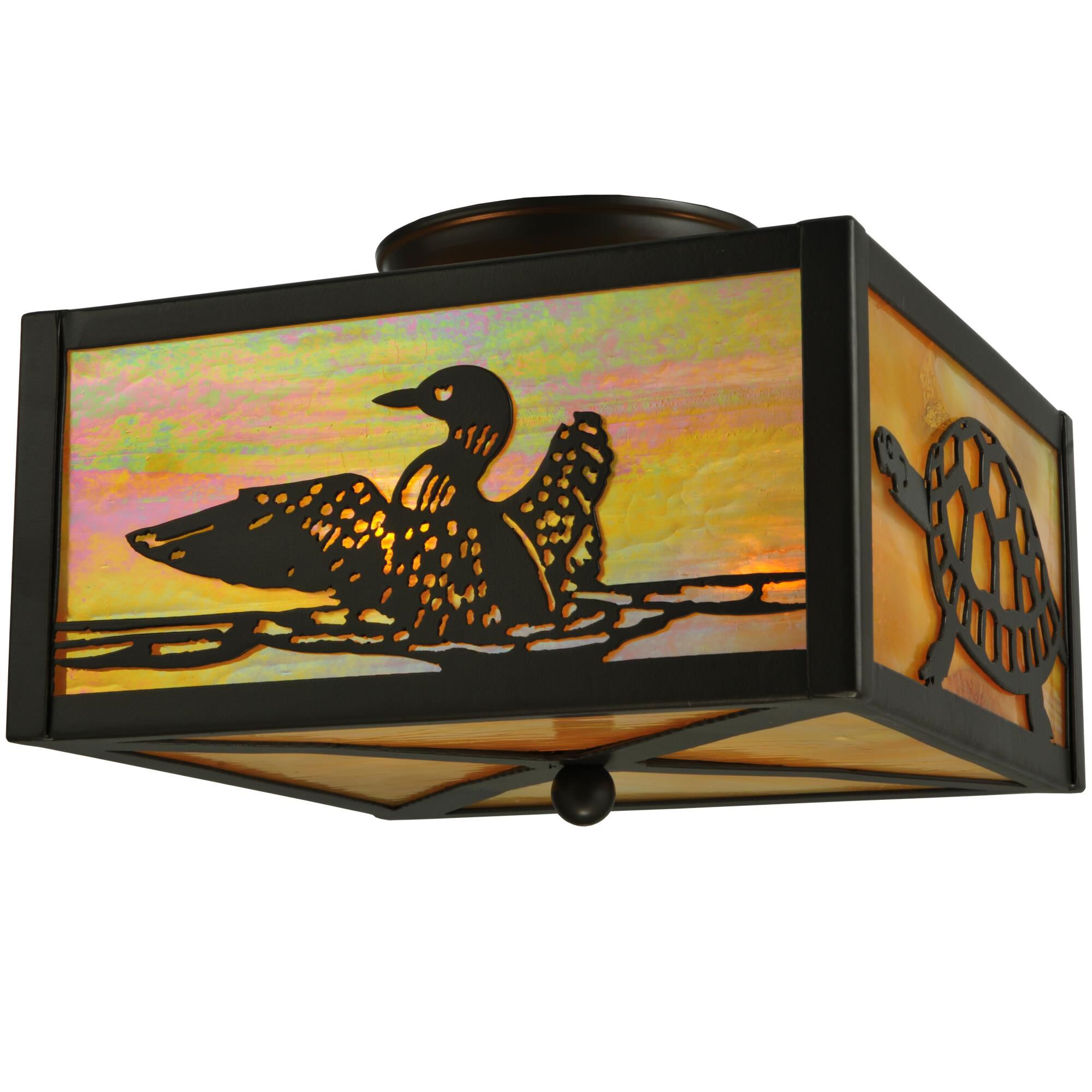 Loons And Turtles 1450 Inch 2 Light Flush Mount by Meyda Lighting