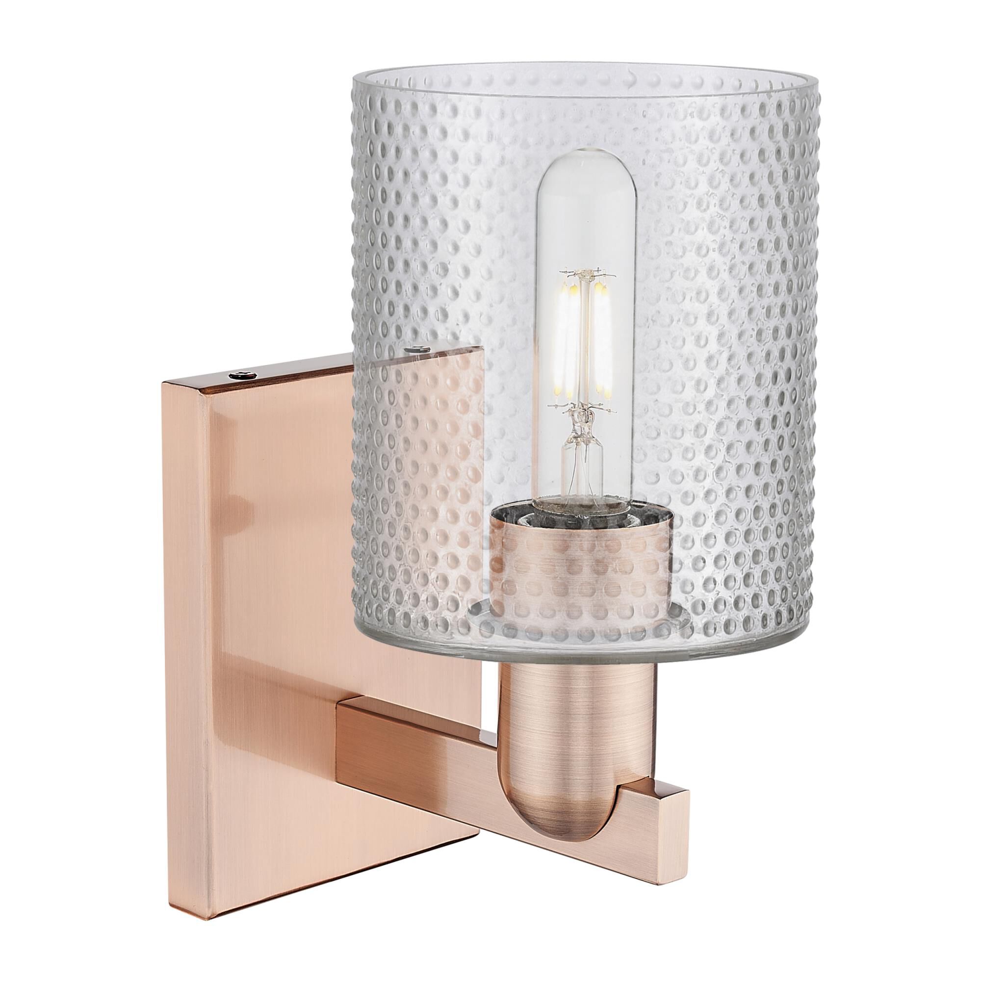 Shown in Antique Copper finish and Clear glass