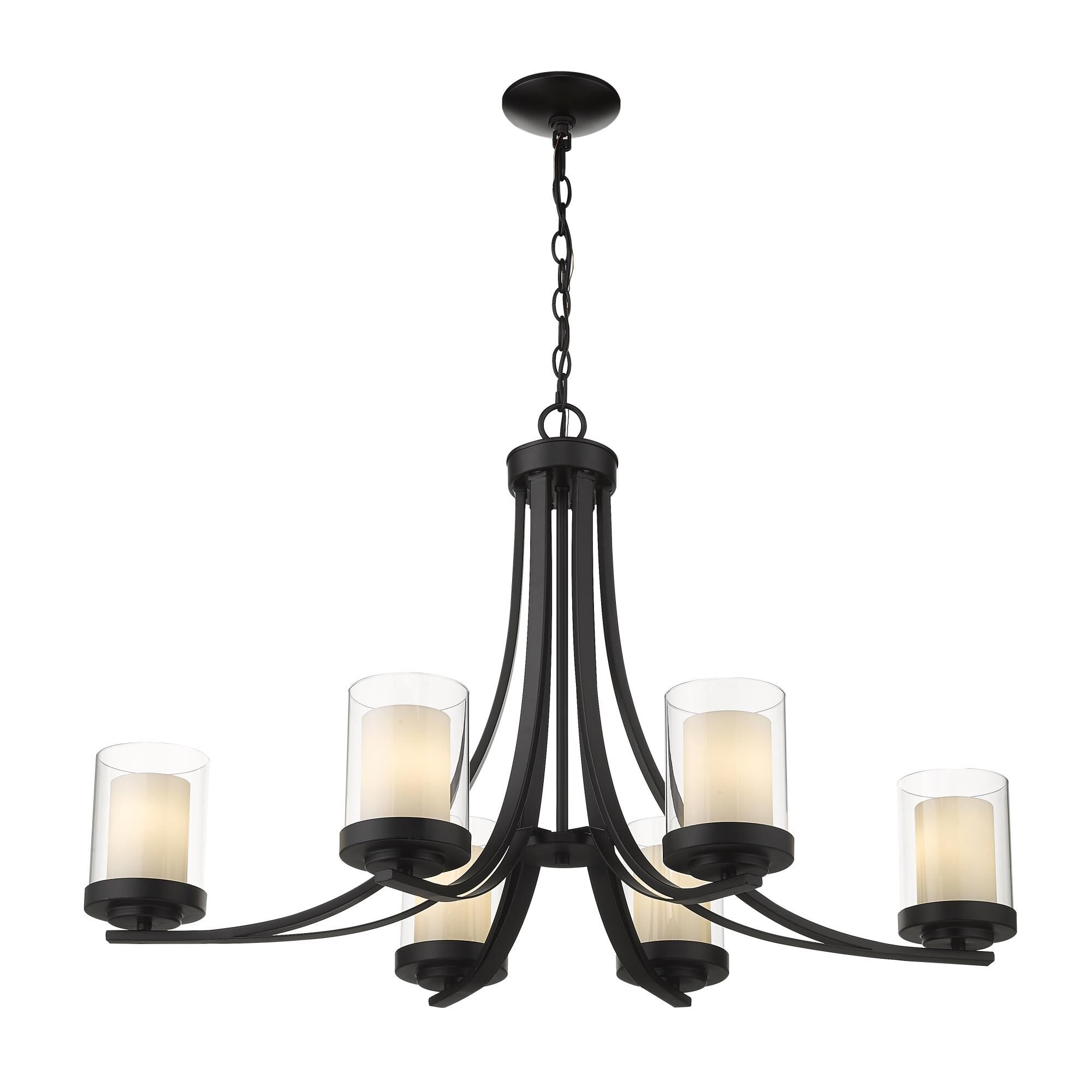 Shown in Matte Black finish and Glass shade