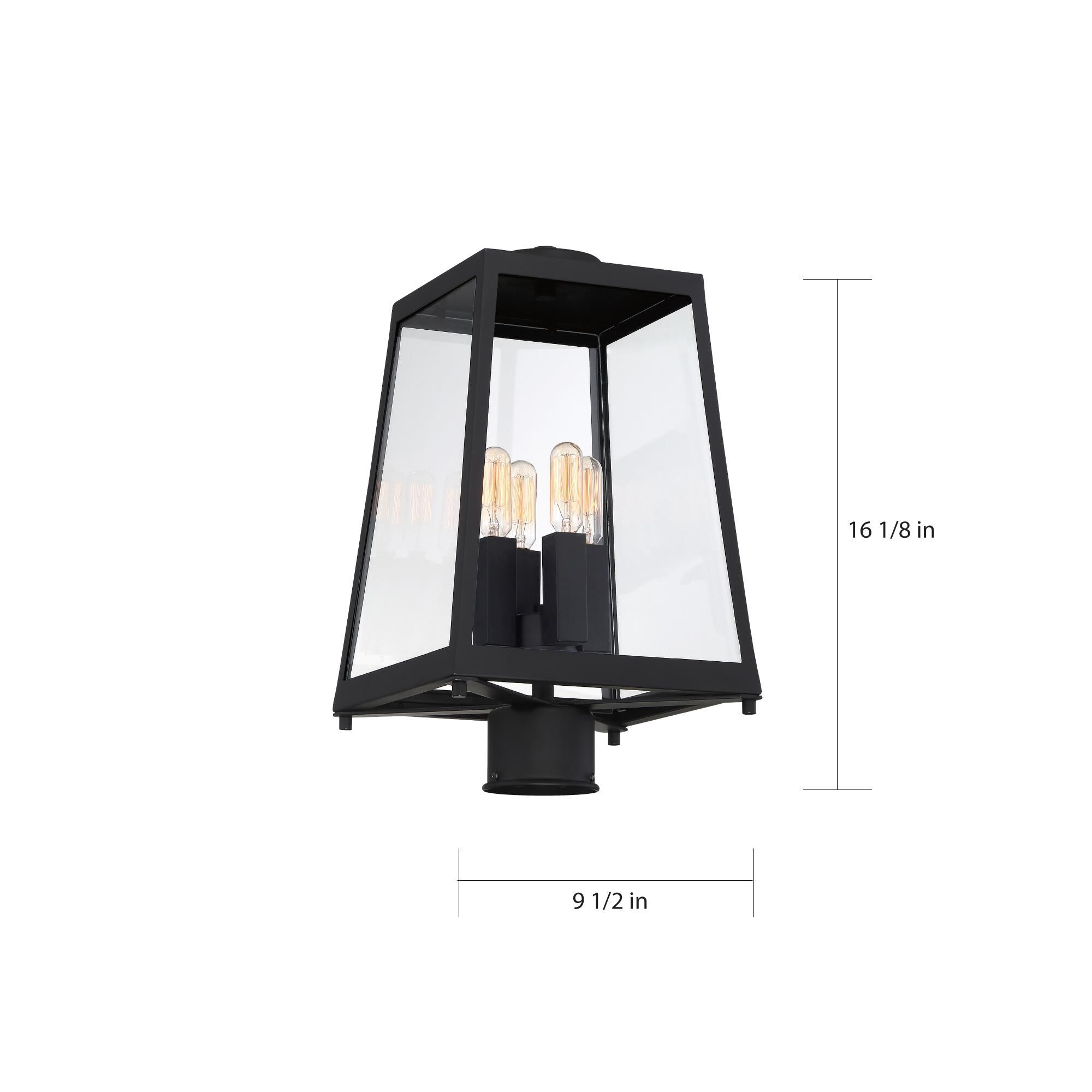 Shown in Matte Black finish and Clear glass