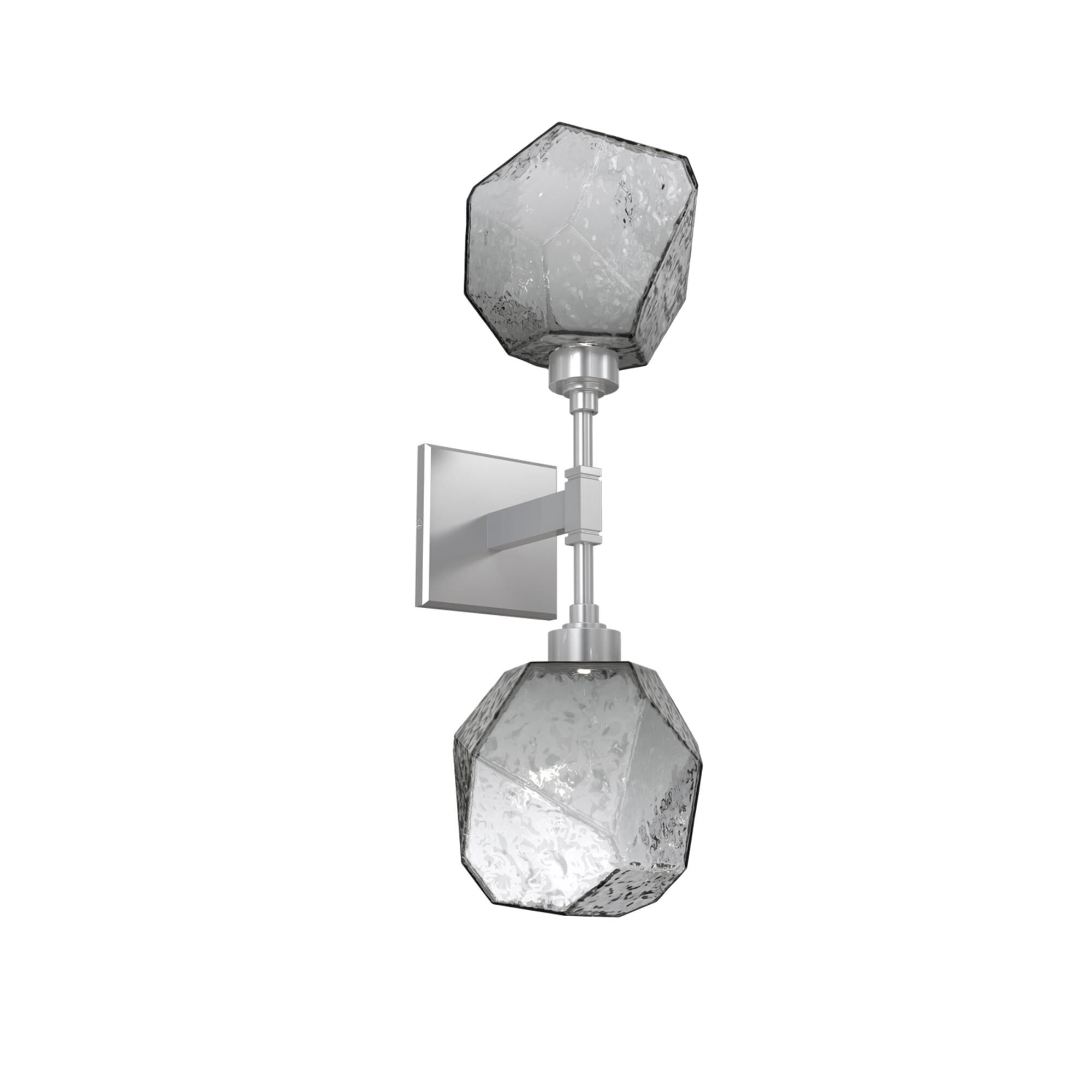 Shown in Classic Silver finish and Smoke Blown glass