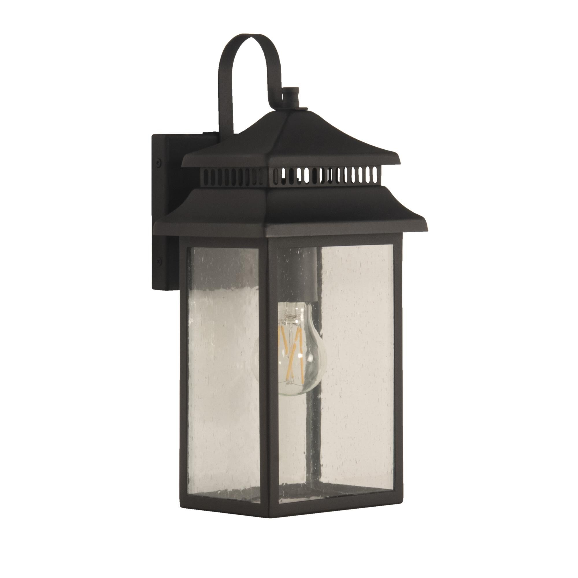 Shown in Textured Matte Black finish and Square/Rectangle glass and Square/Rectangle shade