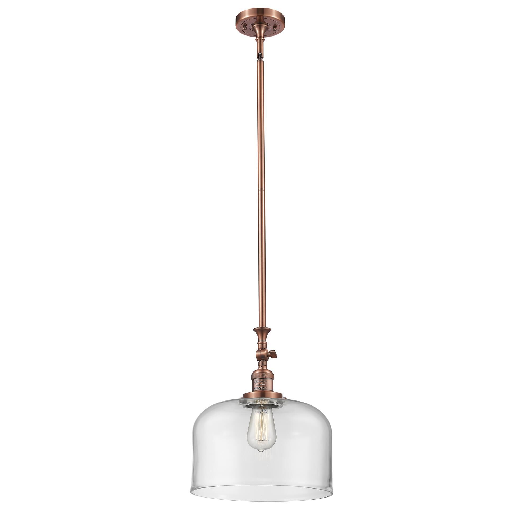 Shown in Antique Copper finish and Clear glass
