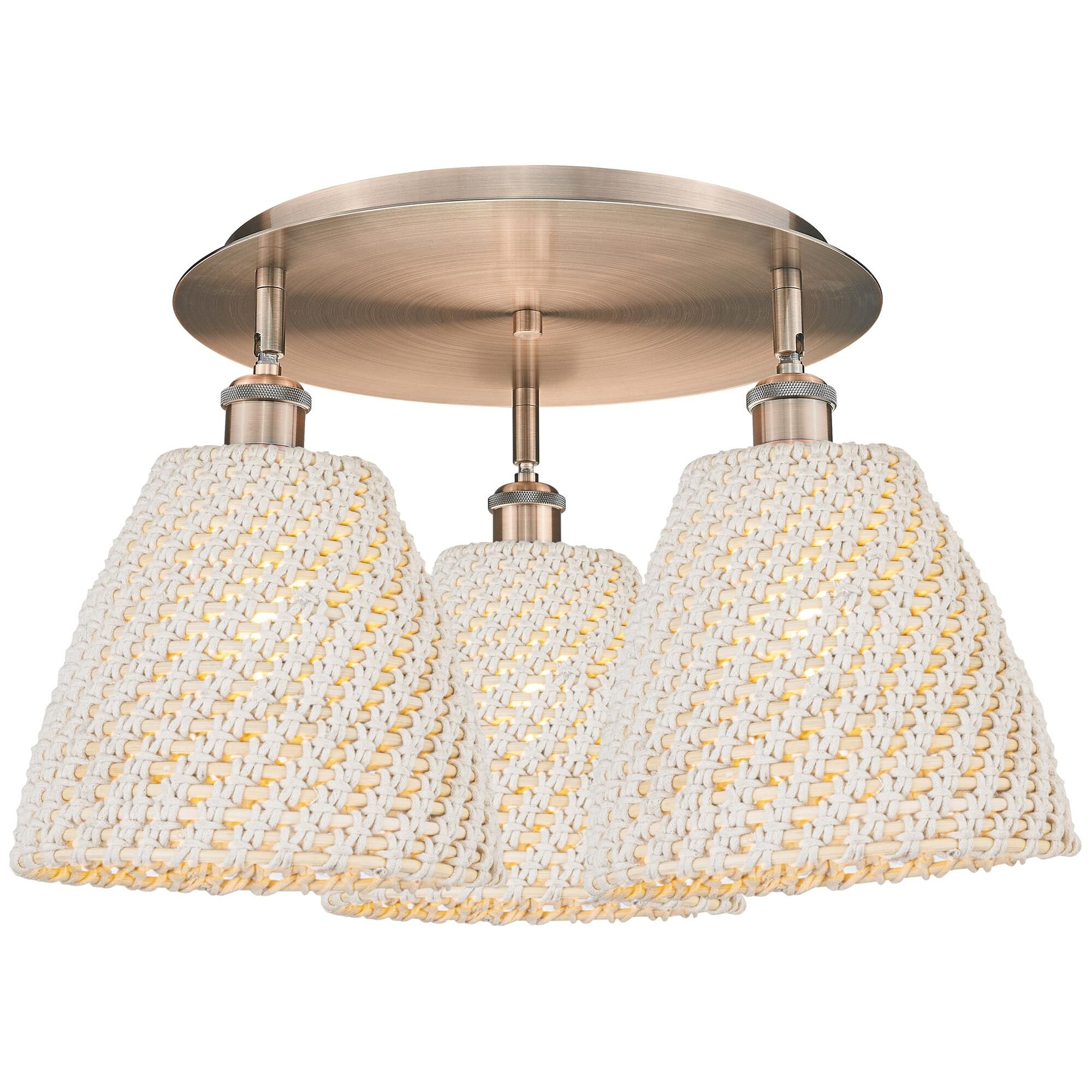 Shown in Antique Copper finish and Natural shade