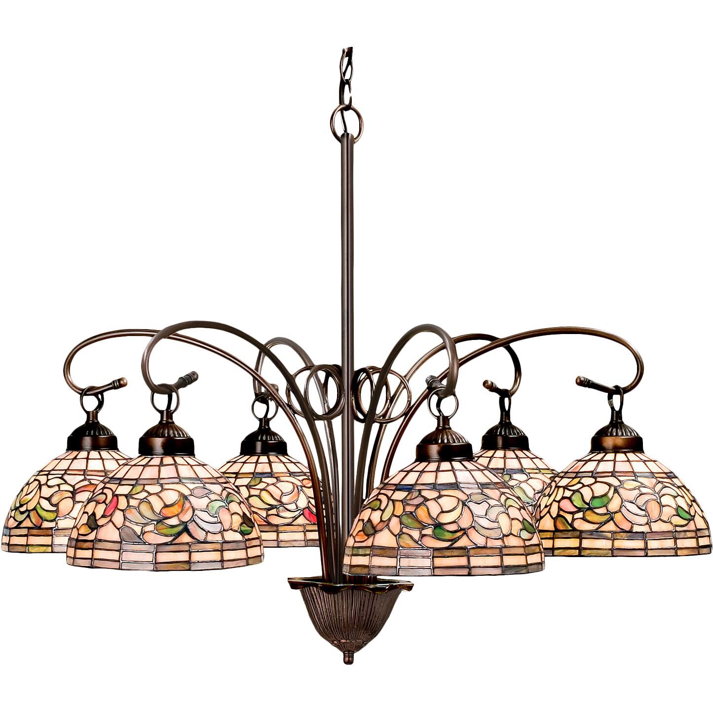 Turning Leaf 31 Inch 6 Light Chandelier by Meyda Lighting