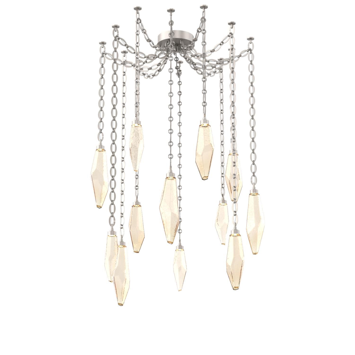 Levi Wilson Rock Crystal 14 Inch Multi Pendant Light by Hammerton Studio