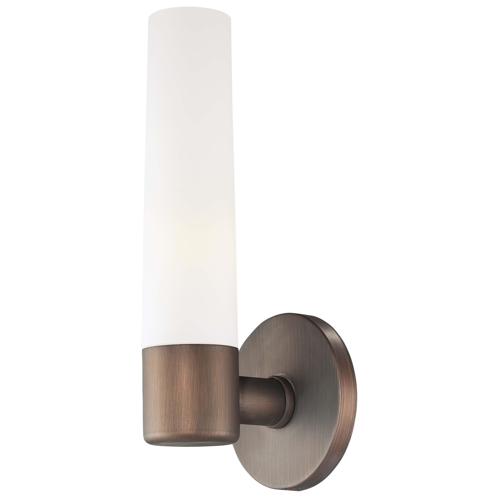 Shown in Painted Copper Bronze Patina finish and Etched Opal glass