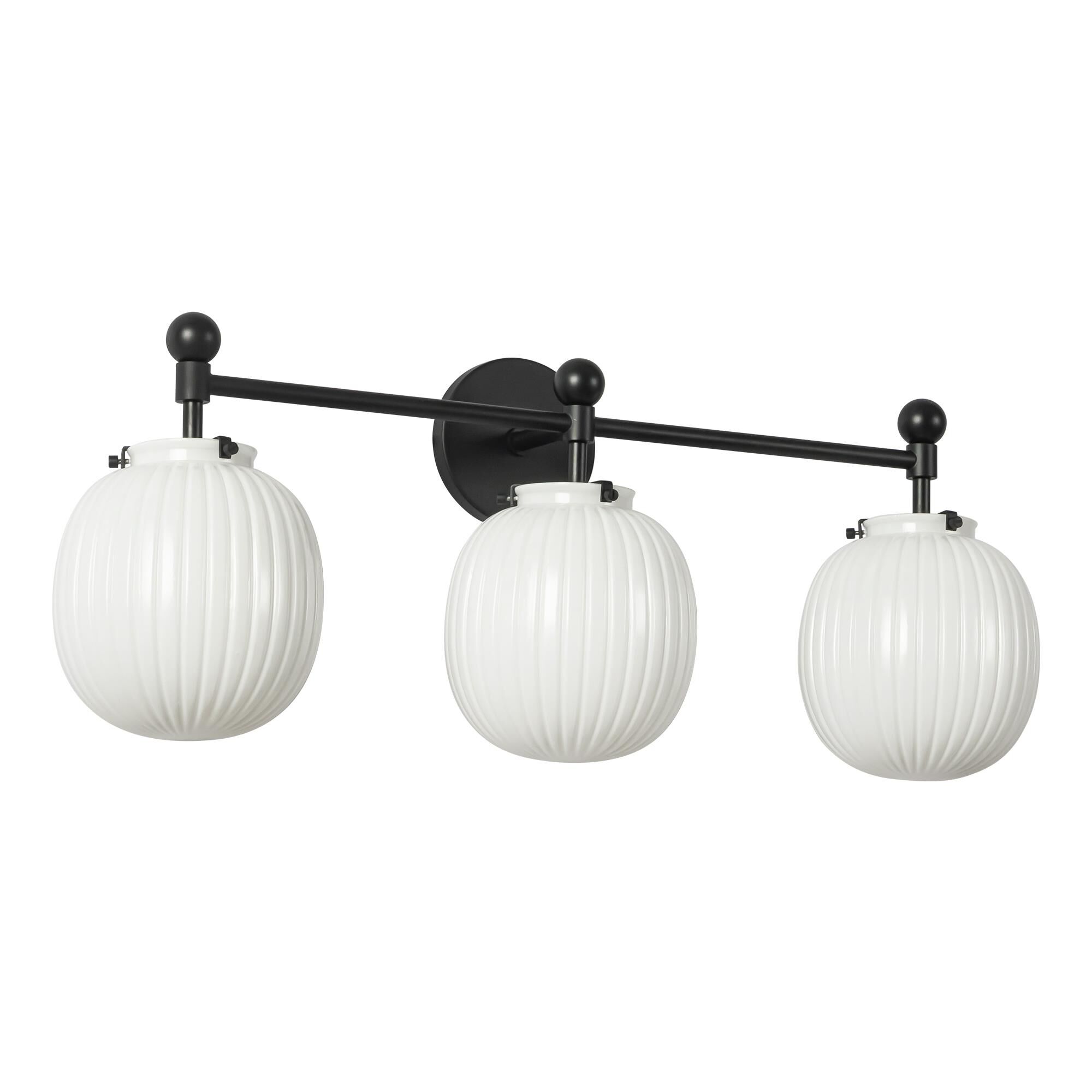 Shown in Matte Black finish and Glossy Ribbed Opal glass