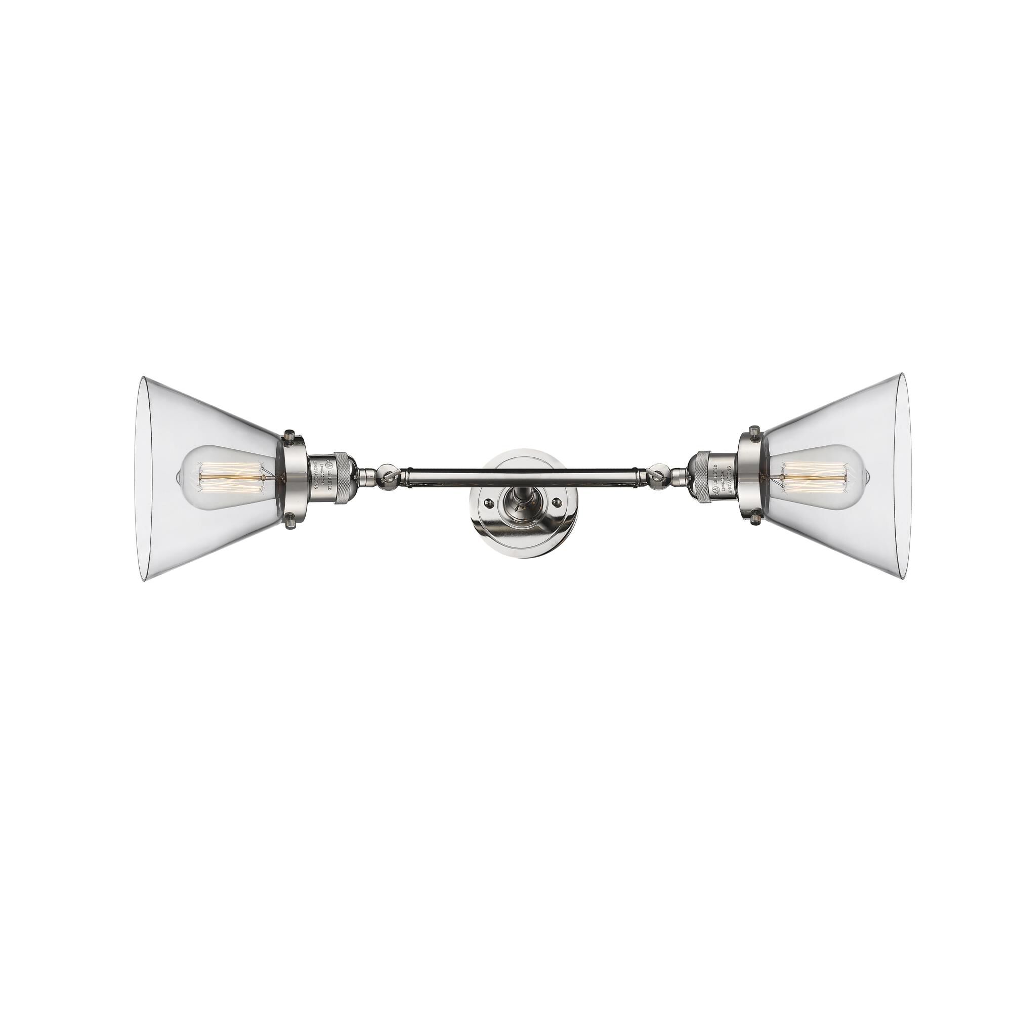 Shown in Polished Nickel finish and Clear glass