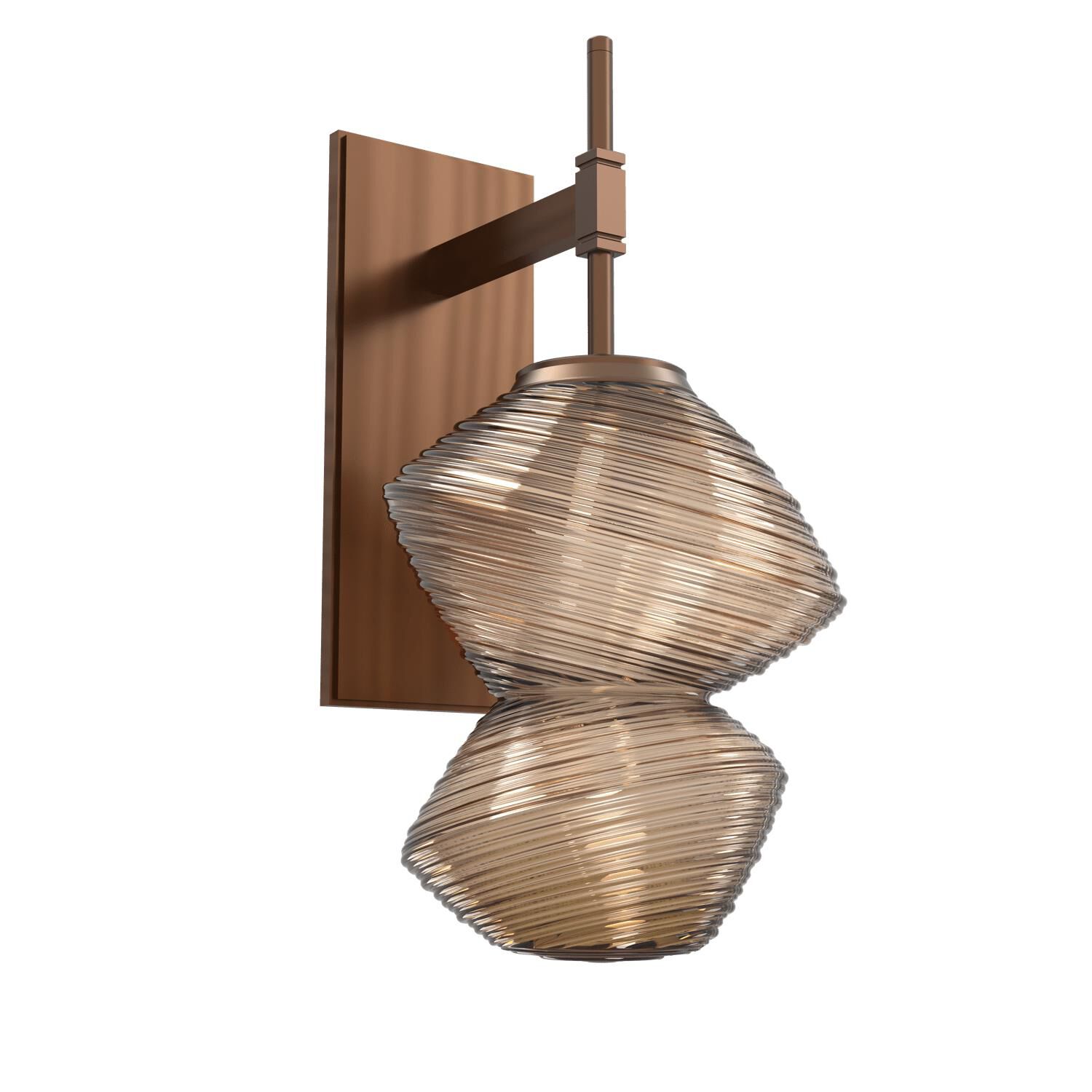 Shown in Oil Rubbed Bronze finish and Bronze Blown glass