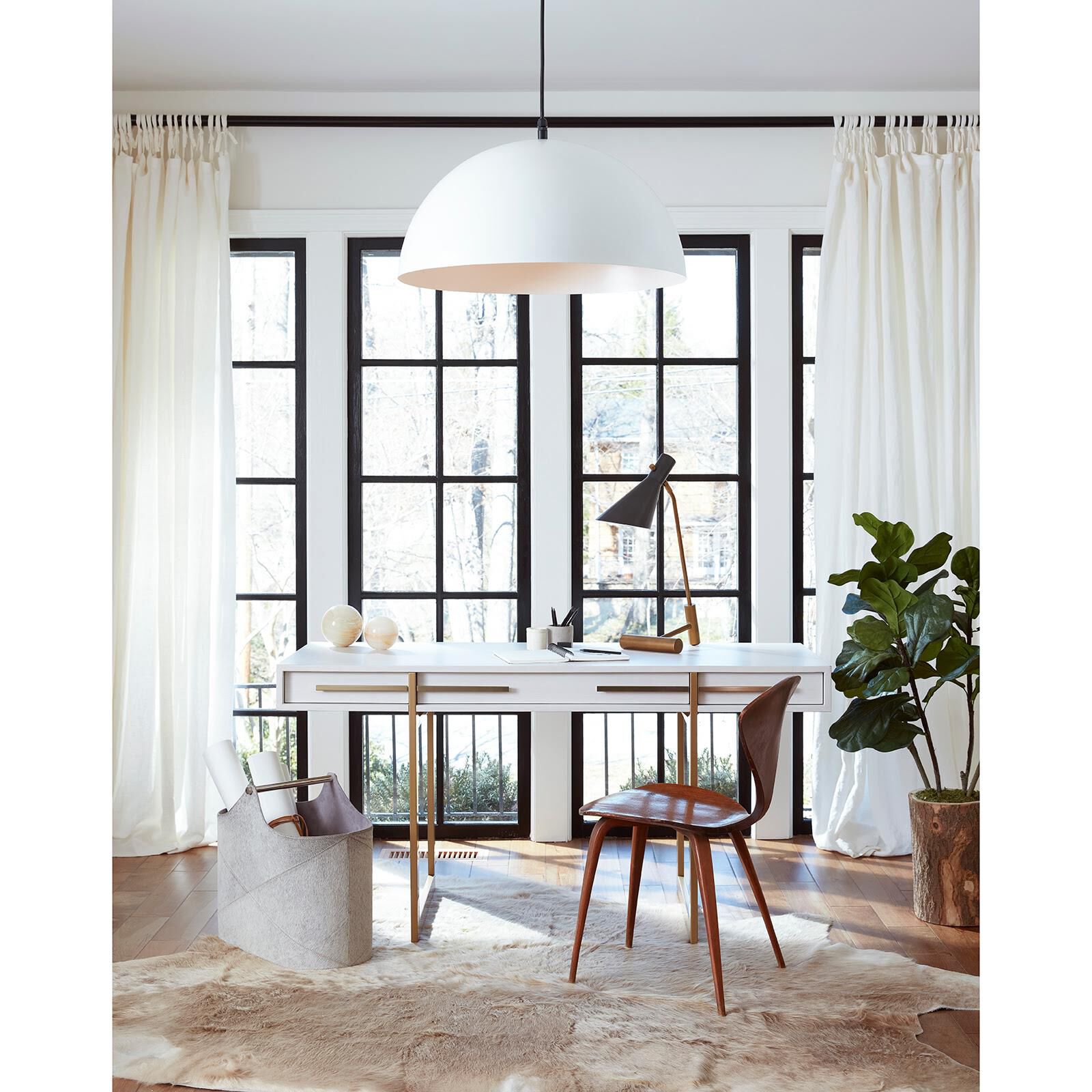 Shown in Natural finish and - None - shade