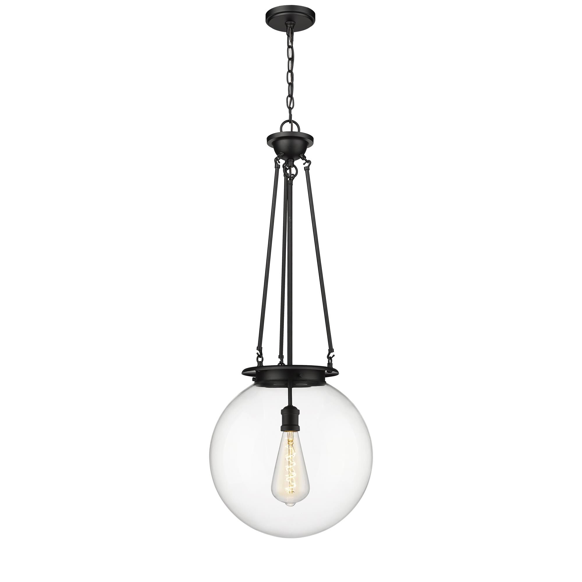 Shown in Matte Black finish and Clear glass