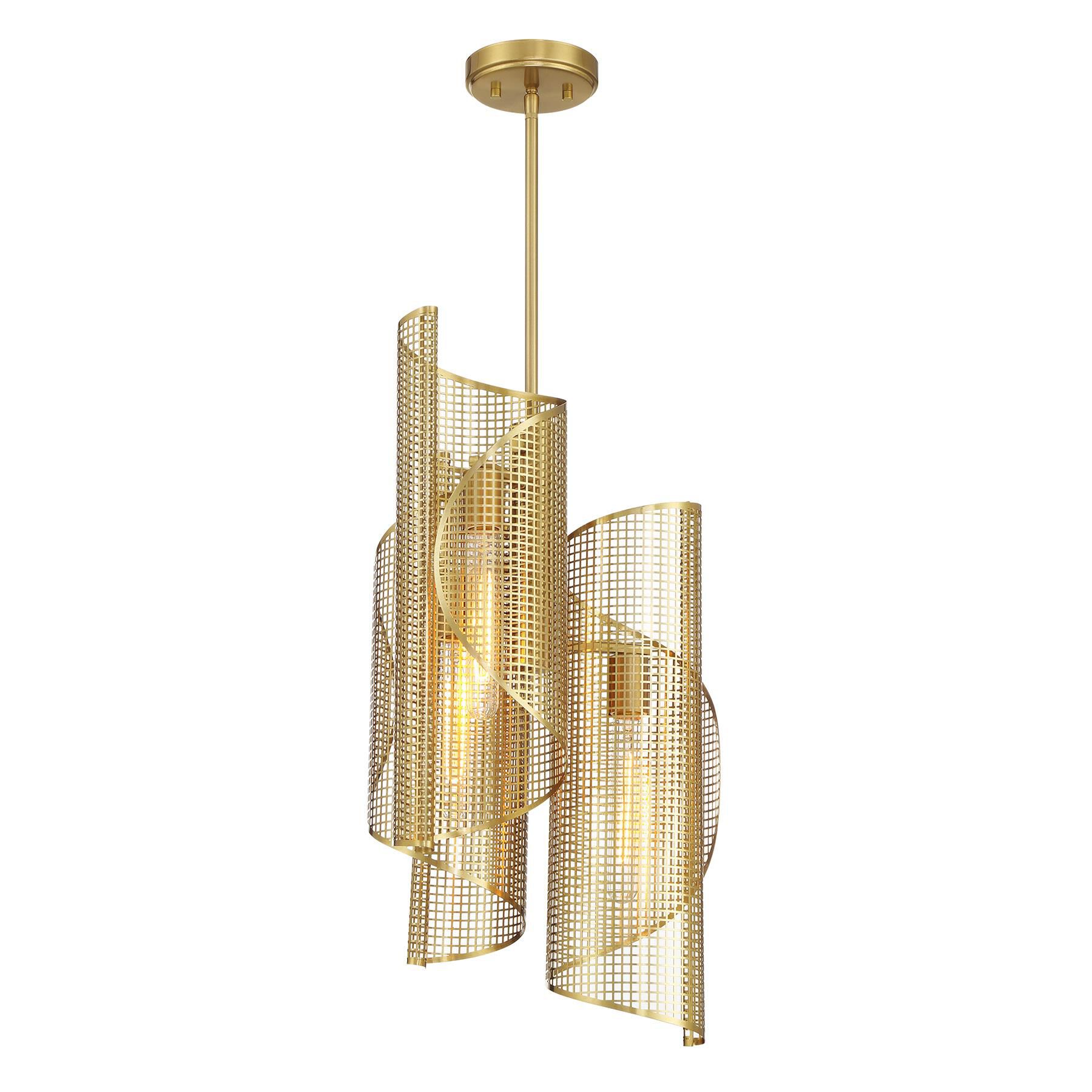 Shown in Warm Brass finish and Metal shade