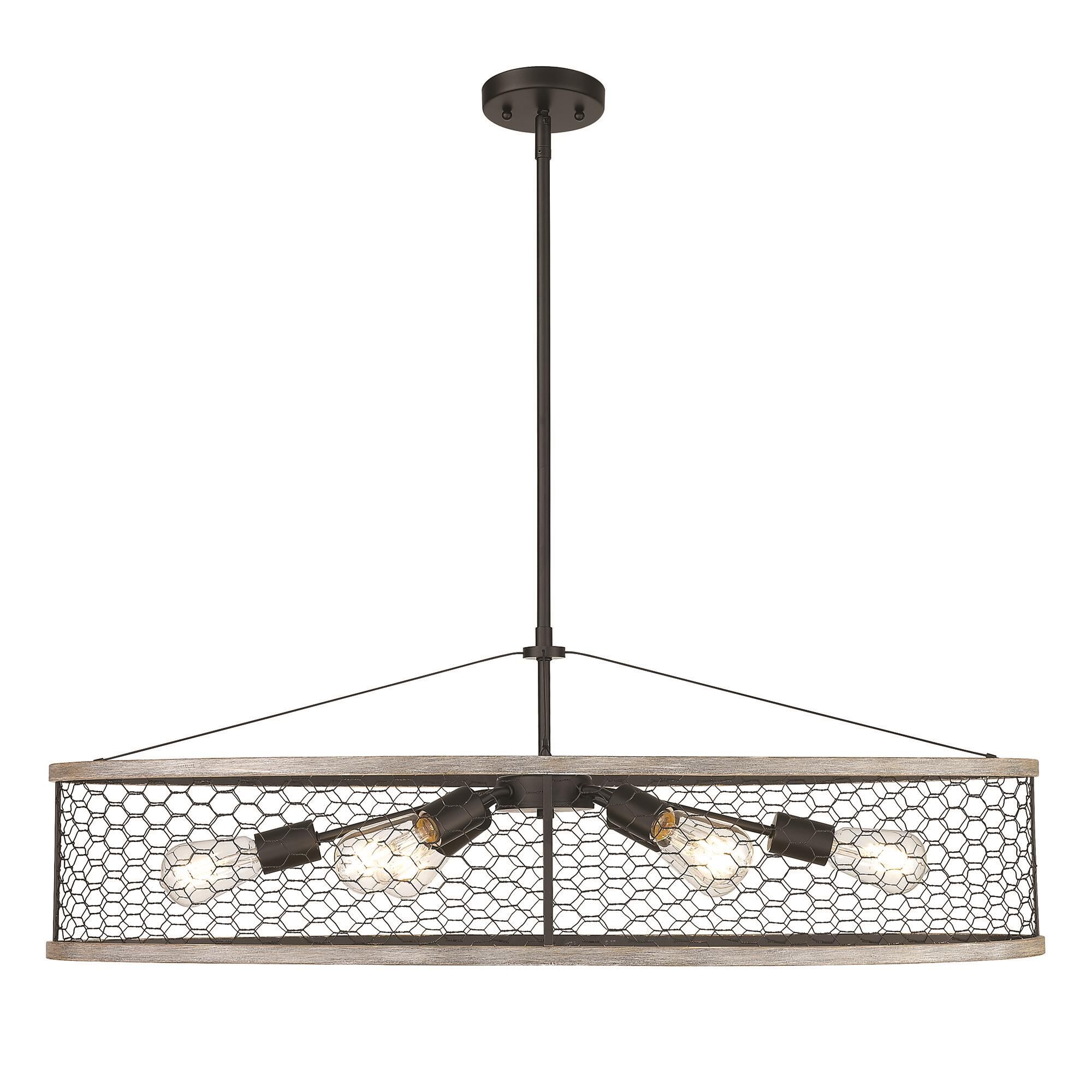 Shown in Matte Black finish and Chicken Wire shade