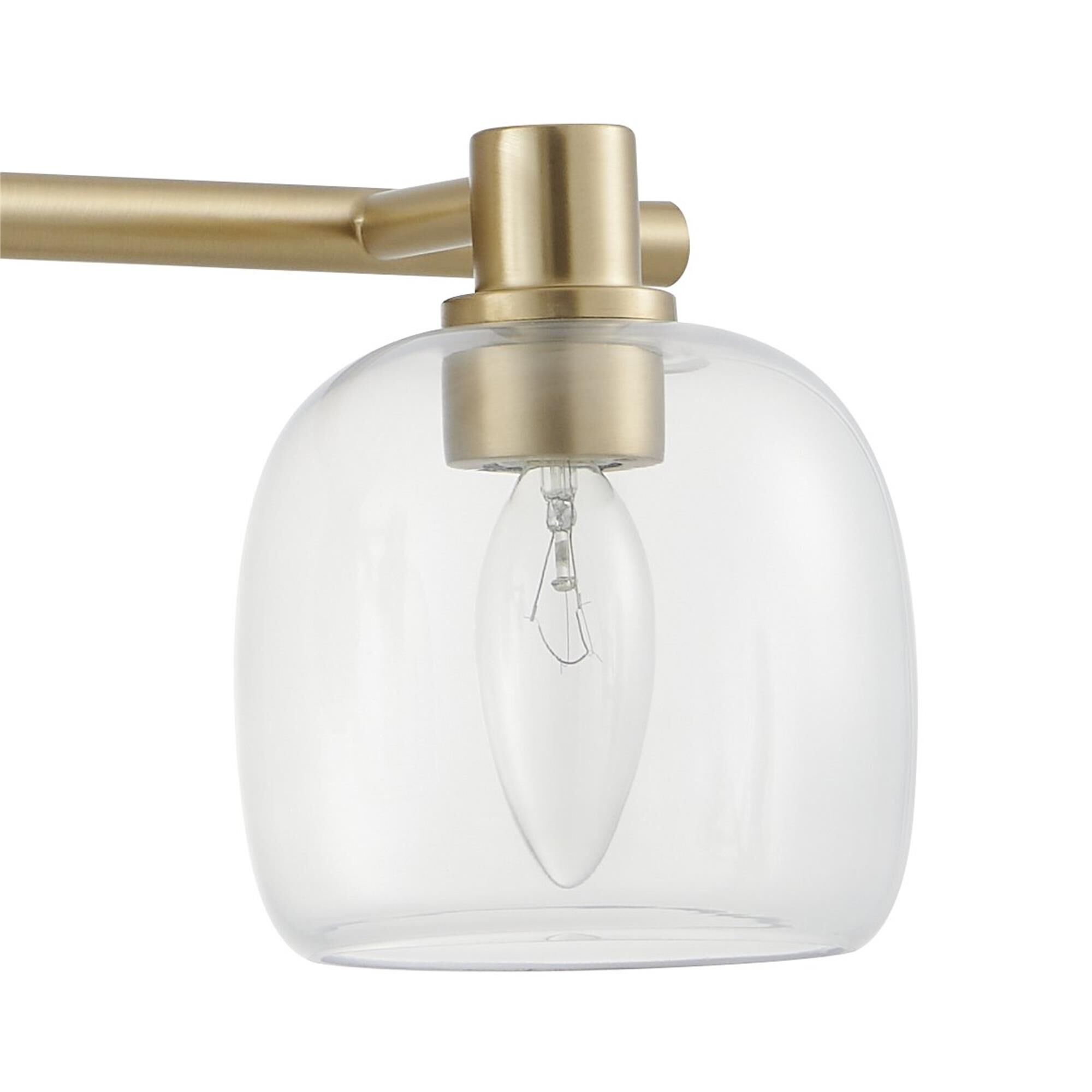 Shown in Champagne Gold finish and Clear glass