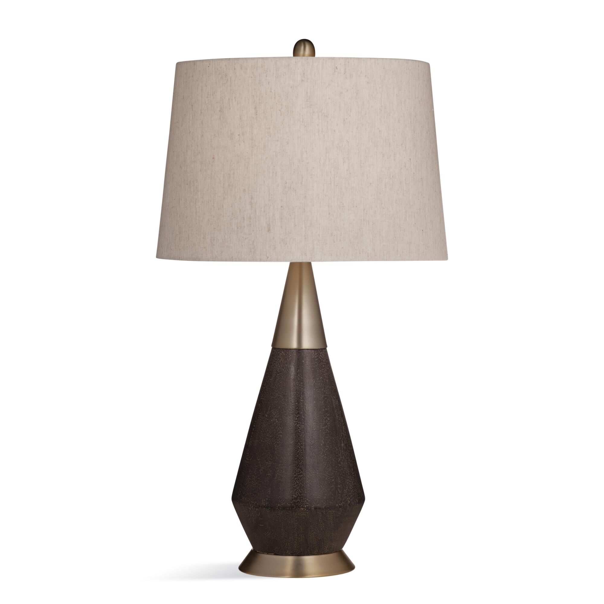 Shown in Brass-Gray finish and Silk Lined shade