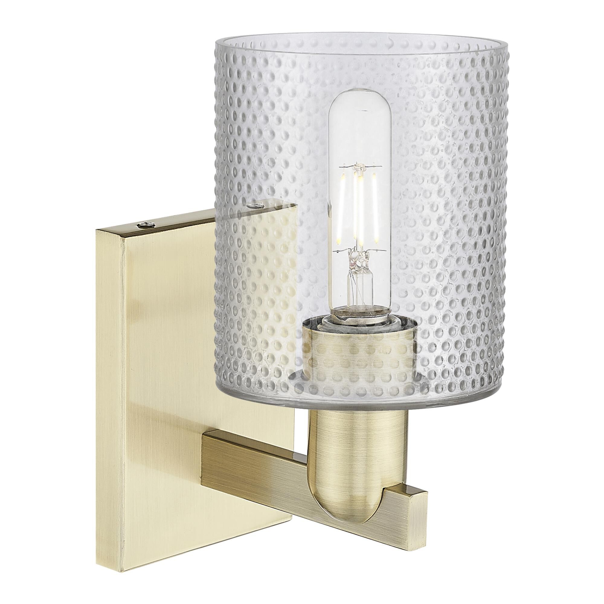 Shown in Antique Brass finish and Clear glass