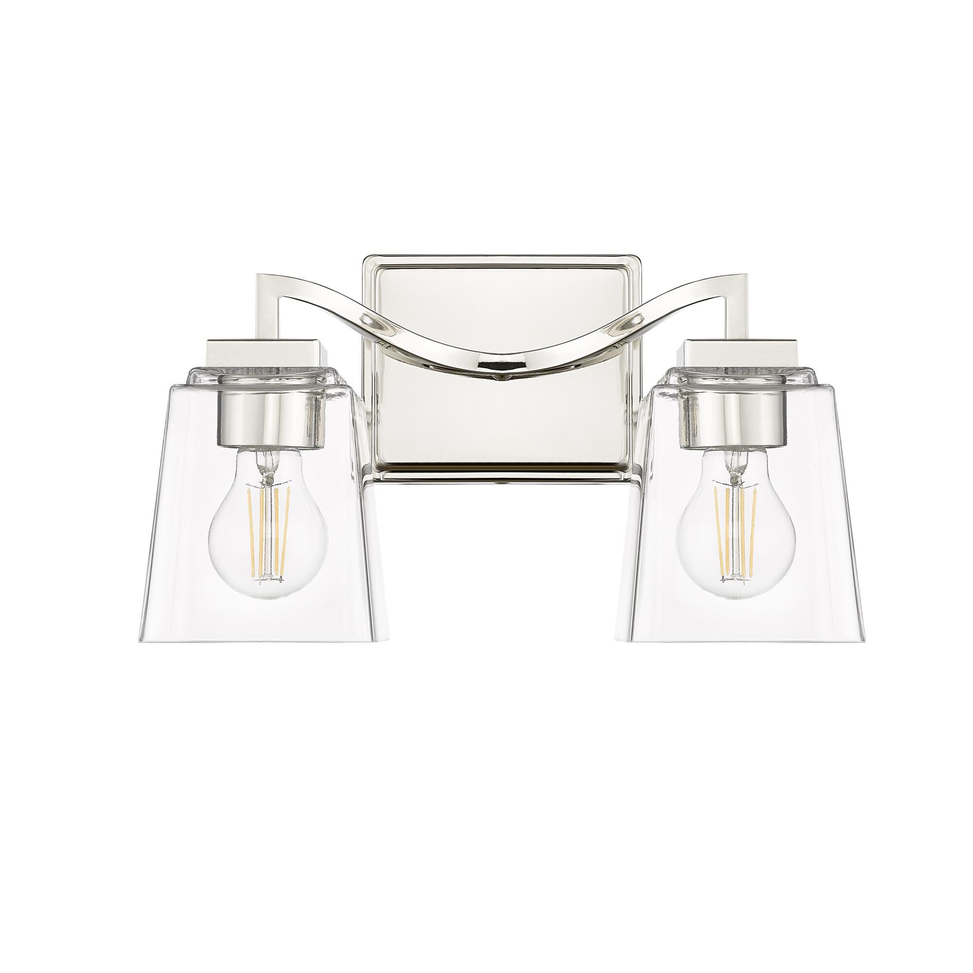 Shown in Polished Nickel finish and Clear glass