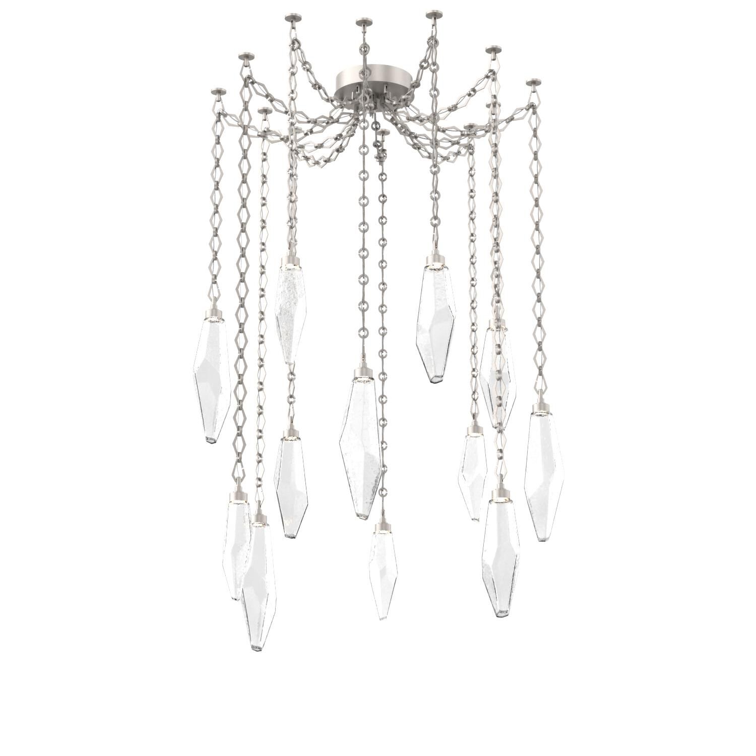 Levi Wilson Rock Crystal 14 Inch Multi Pendant Light by Hammerton Studio