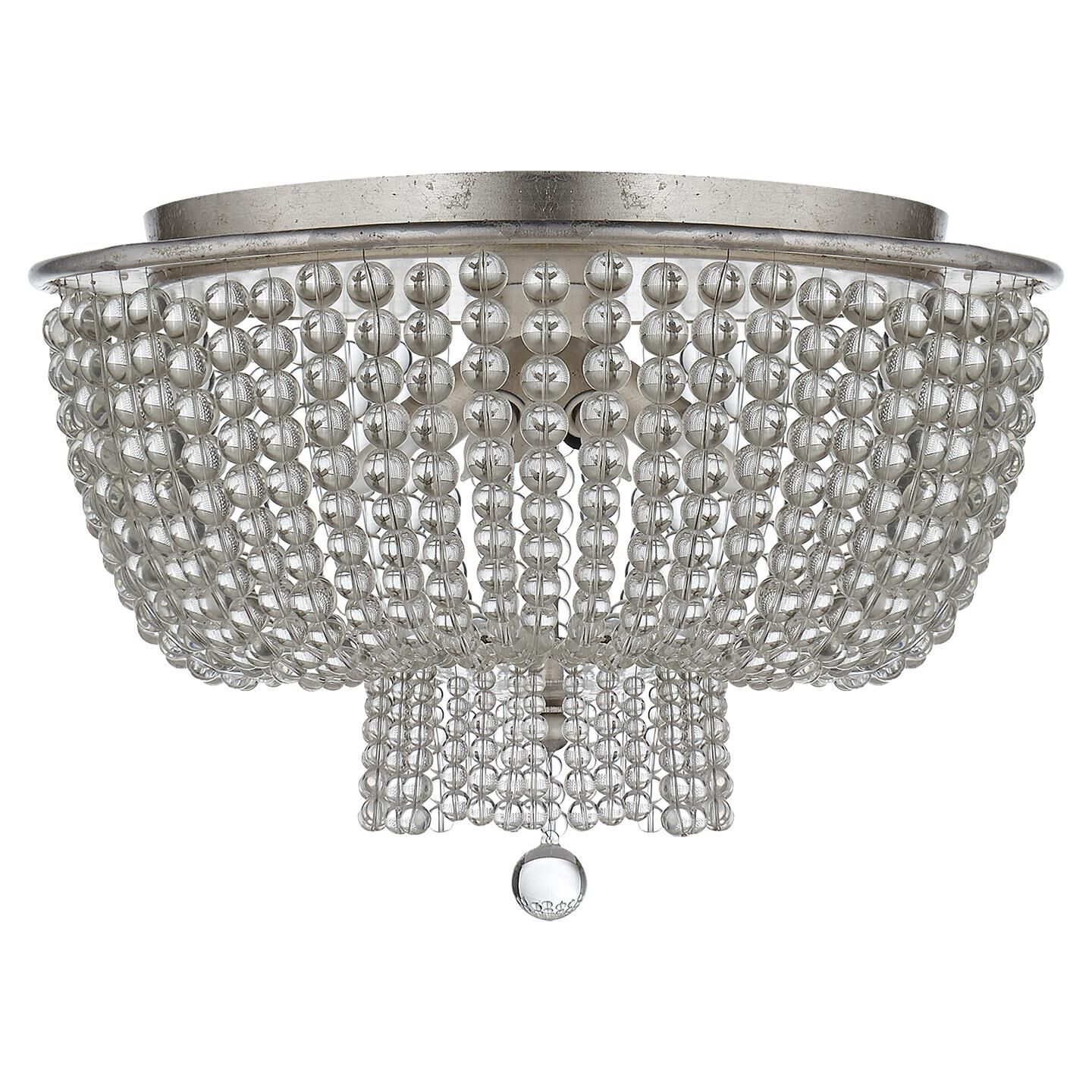 Shown in Burnished Silver Leaf finish and Clear glass and White Acrylic Beads accent