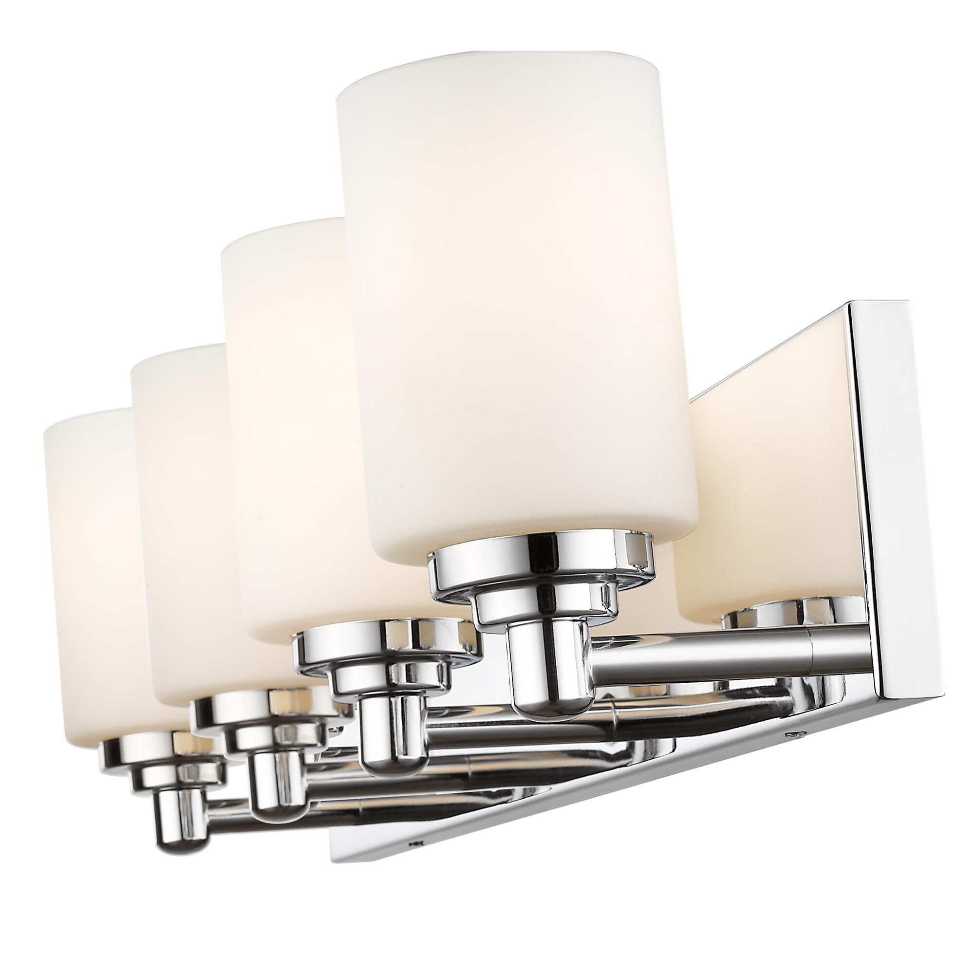Shown in Chrome finish and Glass shade