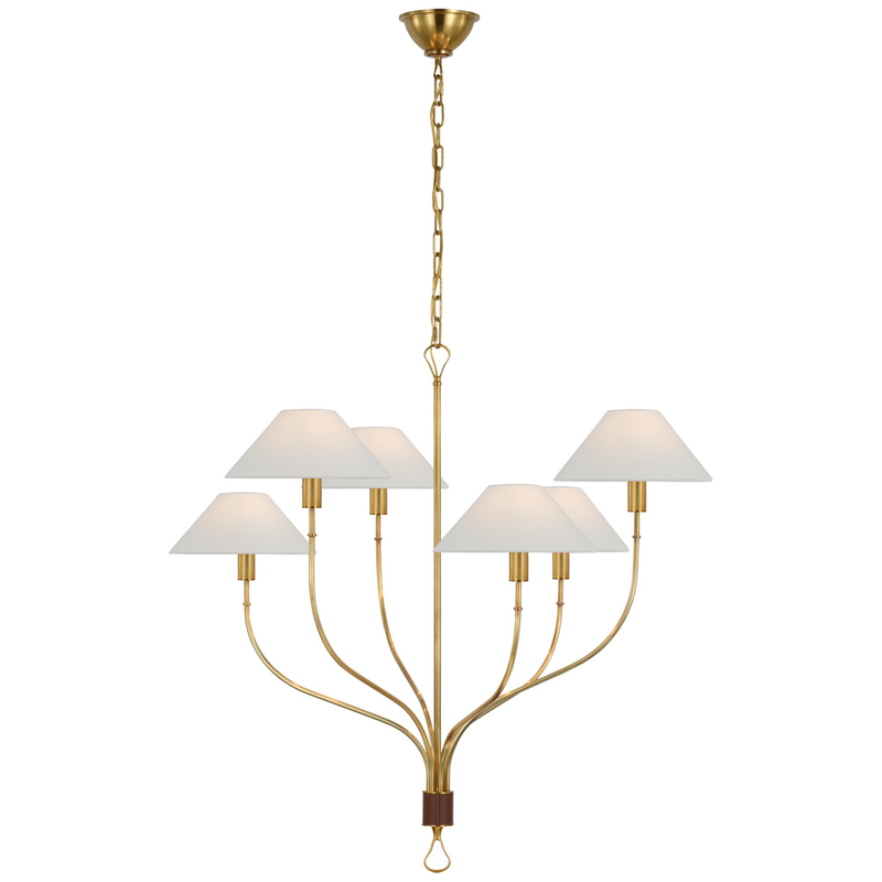 Amber Lewis Griffin 36 Inch 6 Light LED Chandelier by Visual Comfort Signature Collection