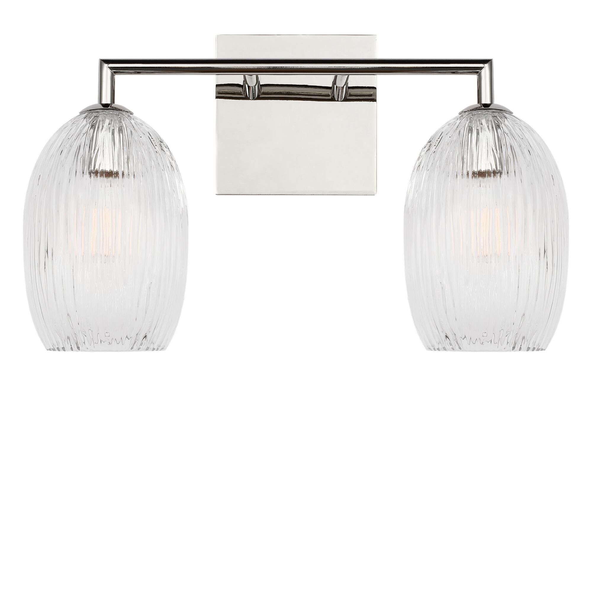 Shown in Polished Nickel finish and Striped Clear glass