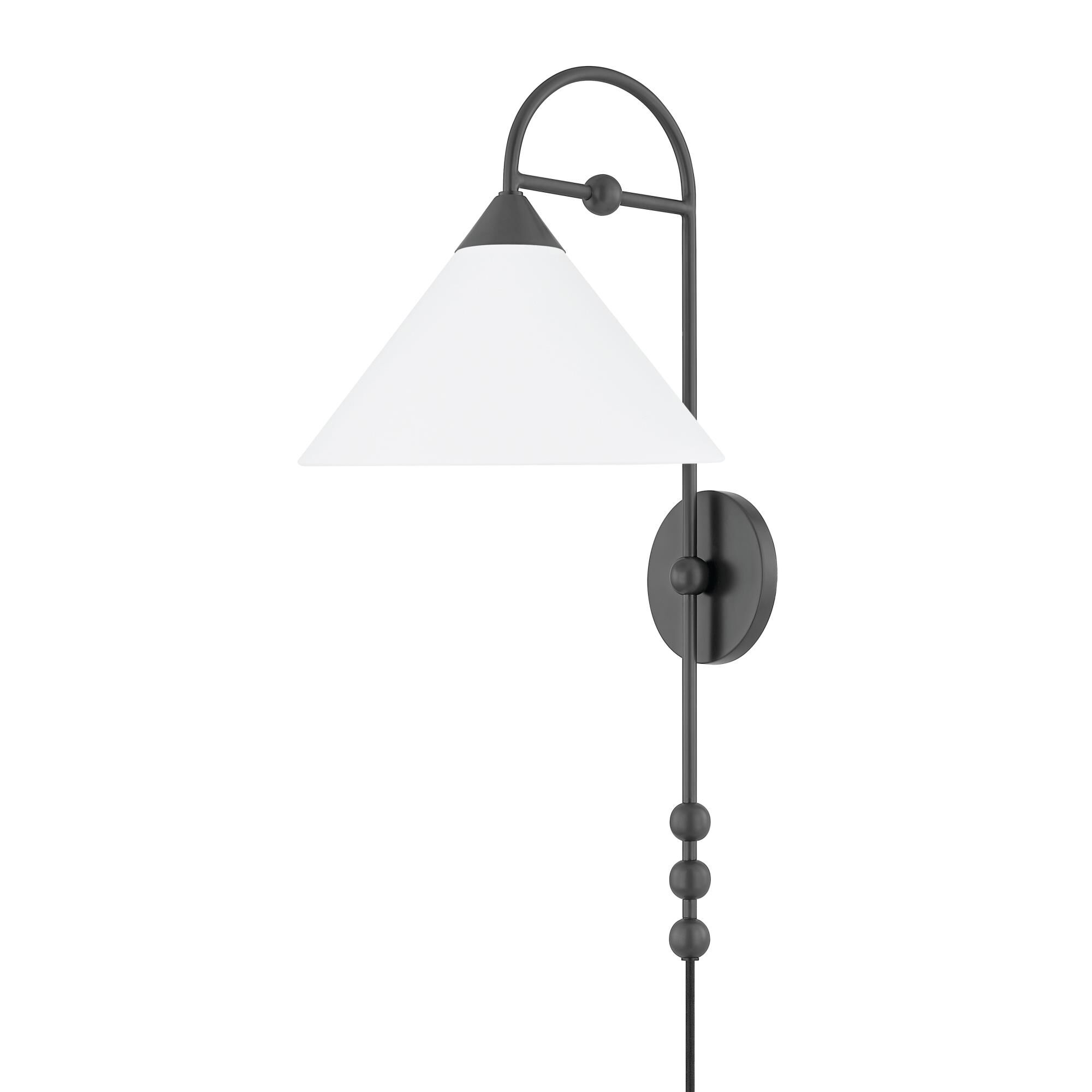 Shown in Old Bronze finish and White Linen shade