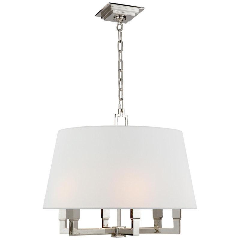 Chapman & Myers Square Tube 24 Inch 6 Light Chandelier by Visual Comfort Signature Collection