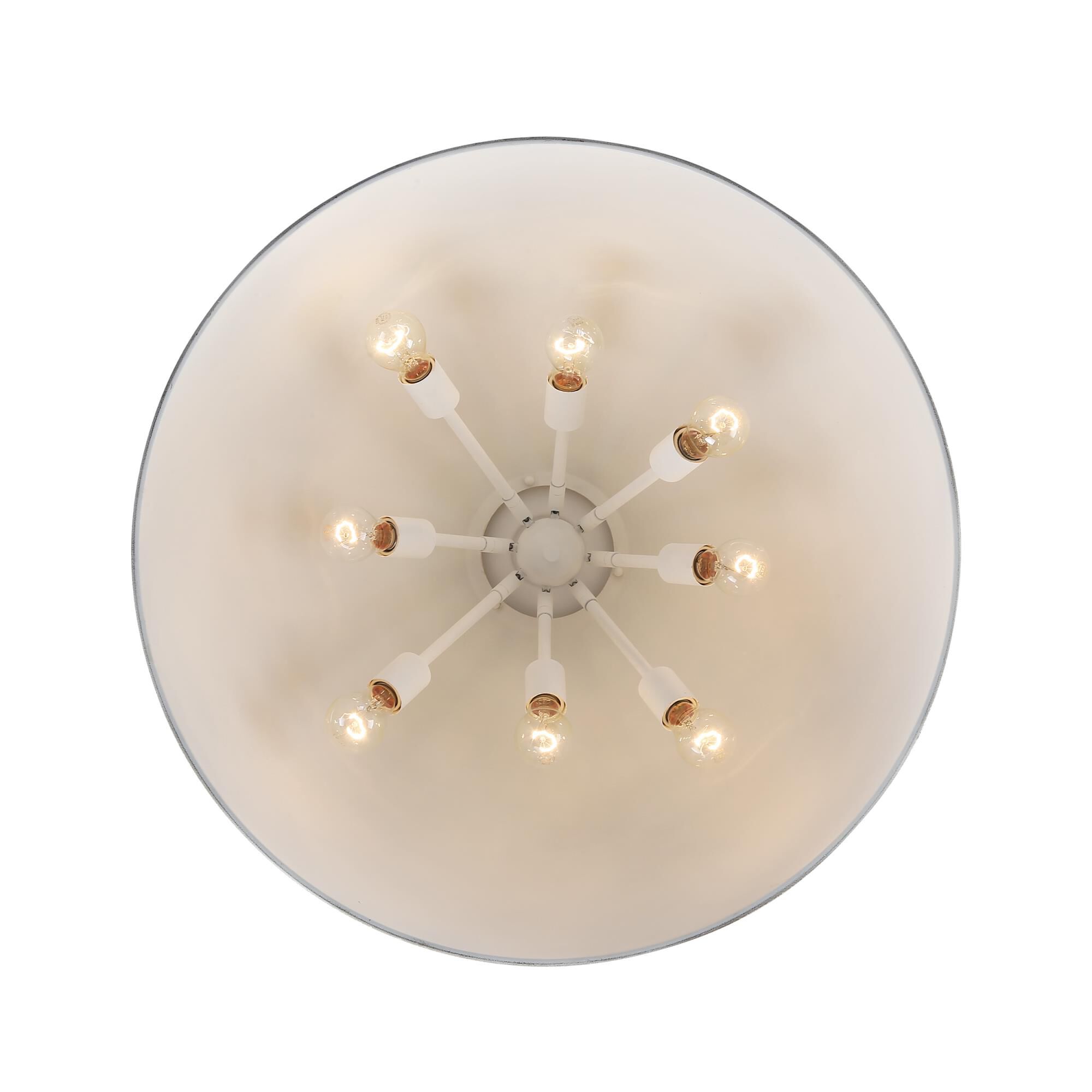 Shown in Vintage Gold finish and Antique Ivory shade