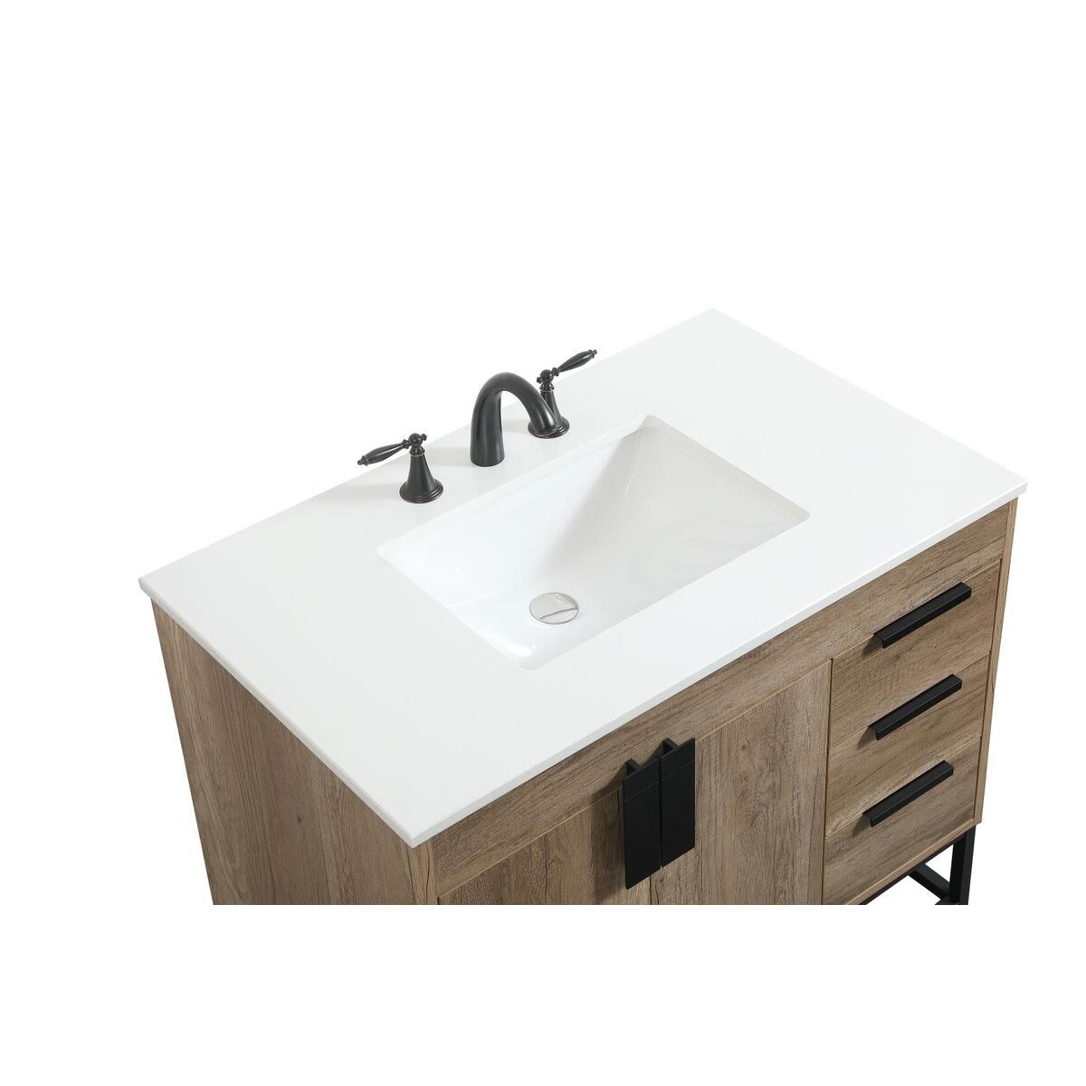 Shown in Natural Oak finish and Without Backsplash accent