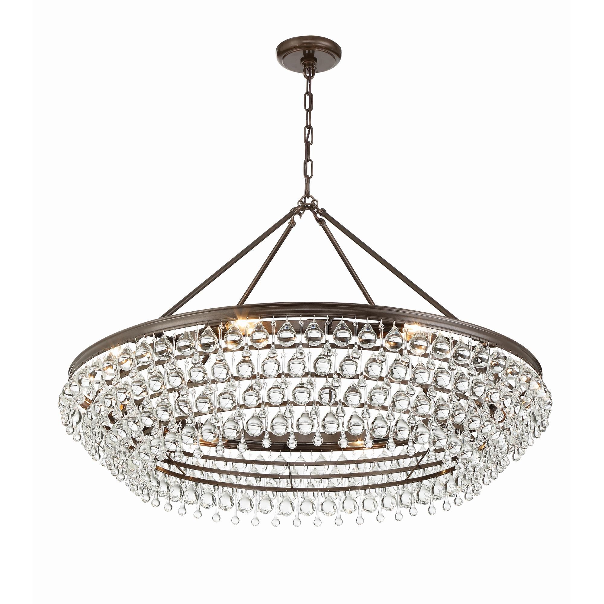Shown in Vibrant Bronze finish and Clear Glass Drops crystal