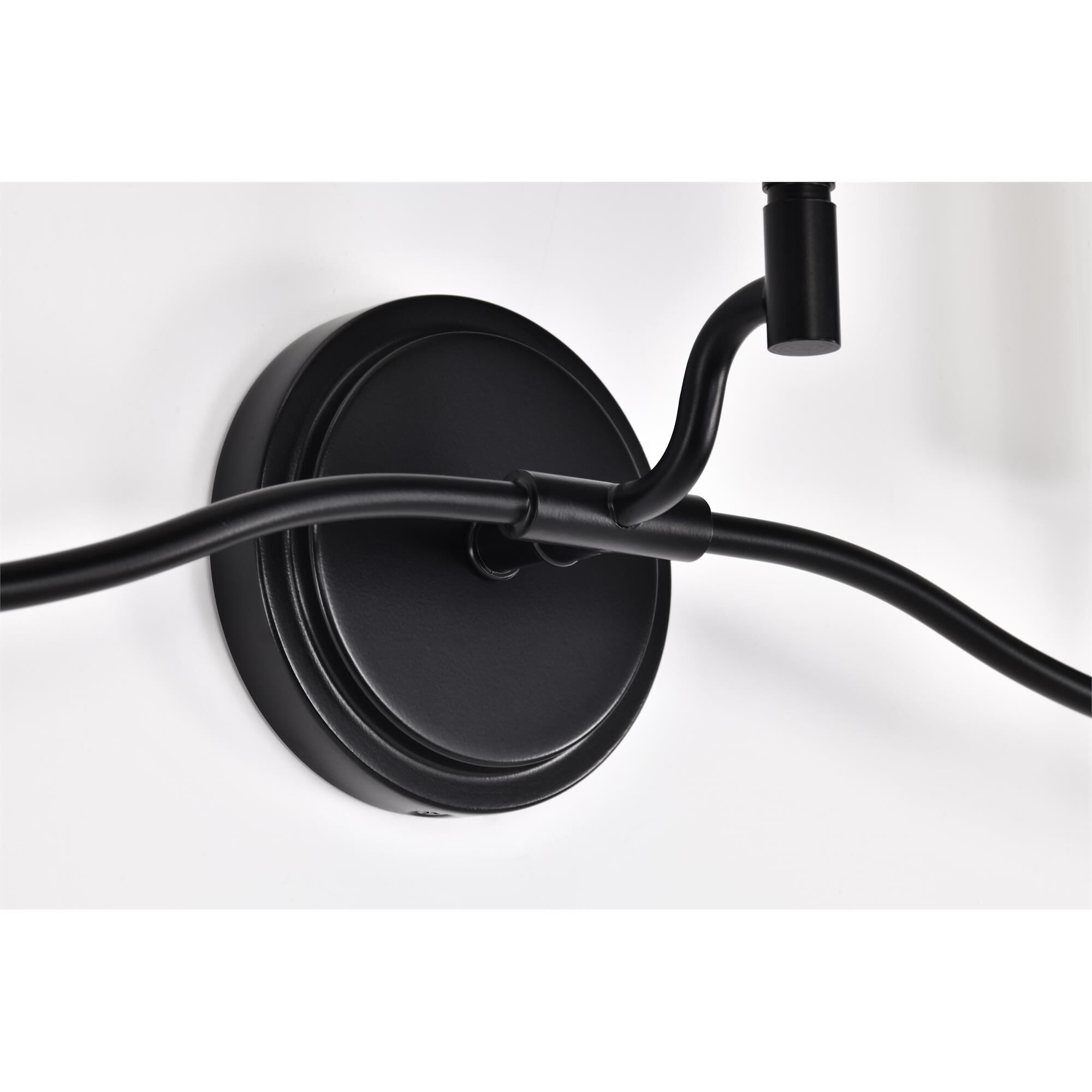 Shown in Matte Black finish and White Opal glass