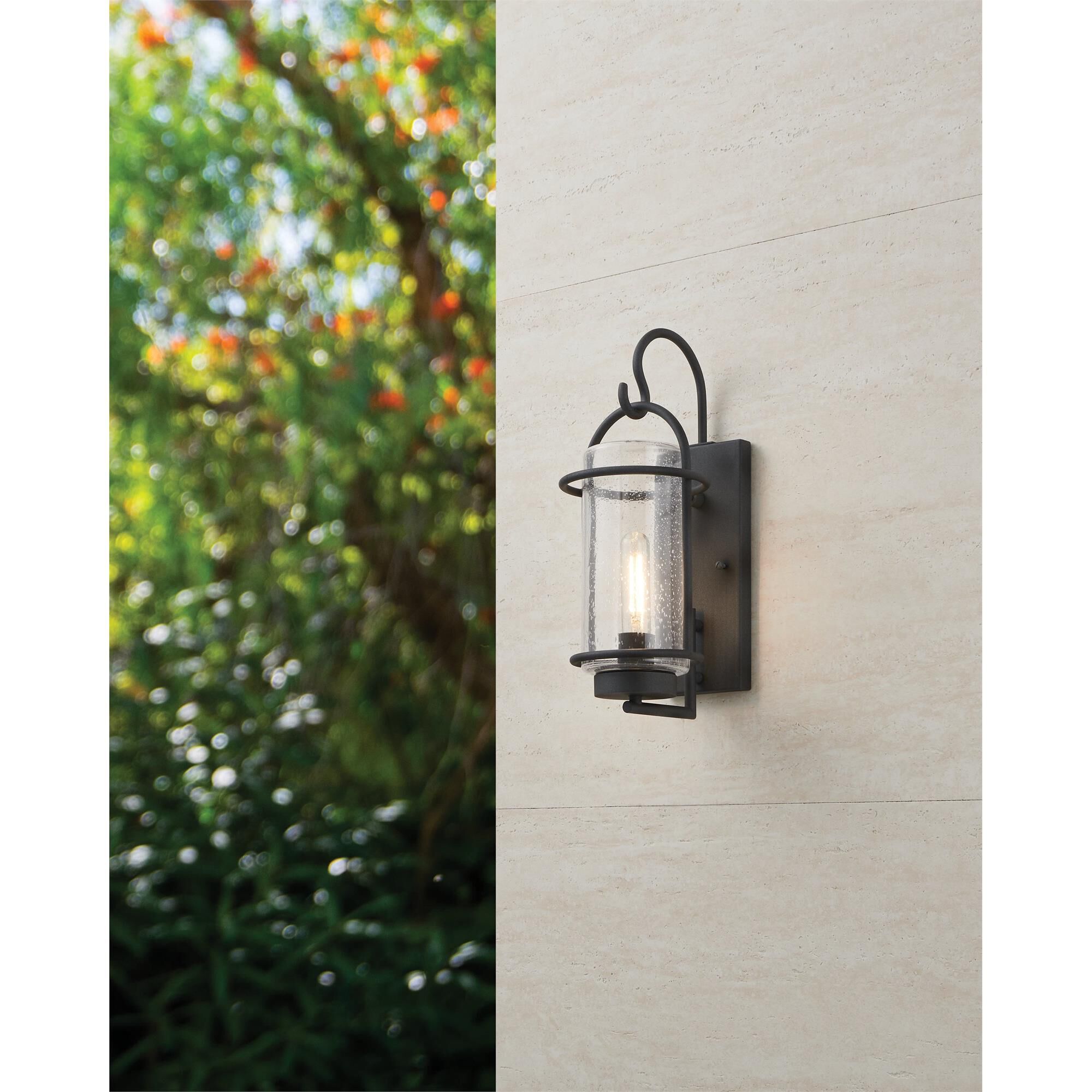 Shown in Weathered Zinc finish and Clear Seeded glass