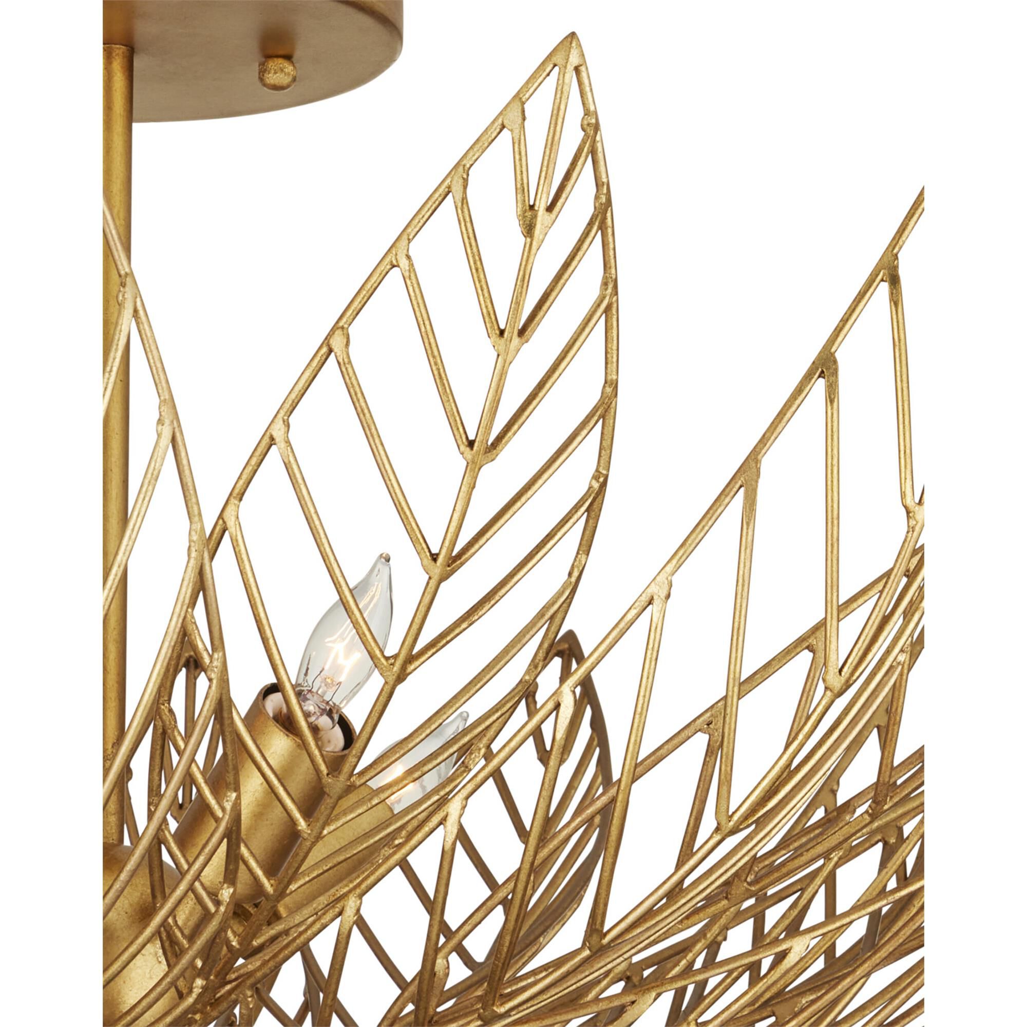Leaflace 26 Inch Semi Flush Mount,