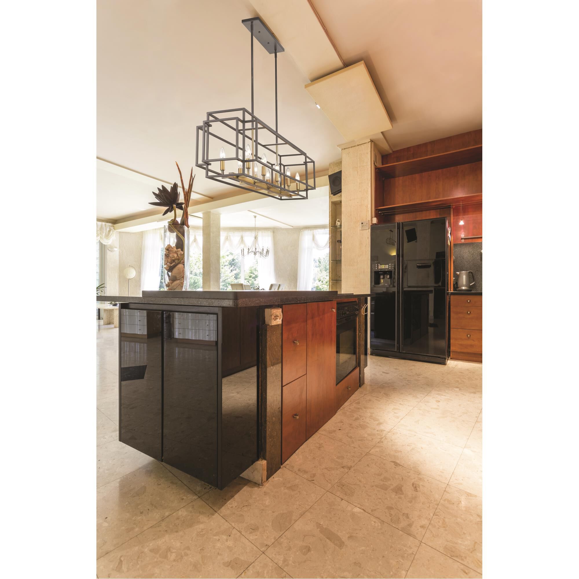 Shown in Bronze + Olde Brass finish and --- glass and --- shade