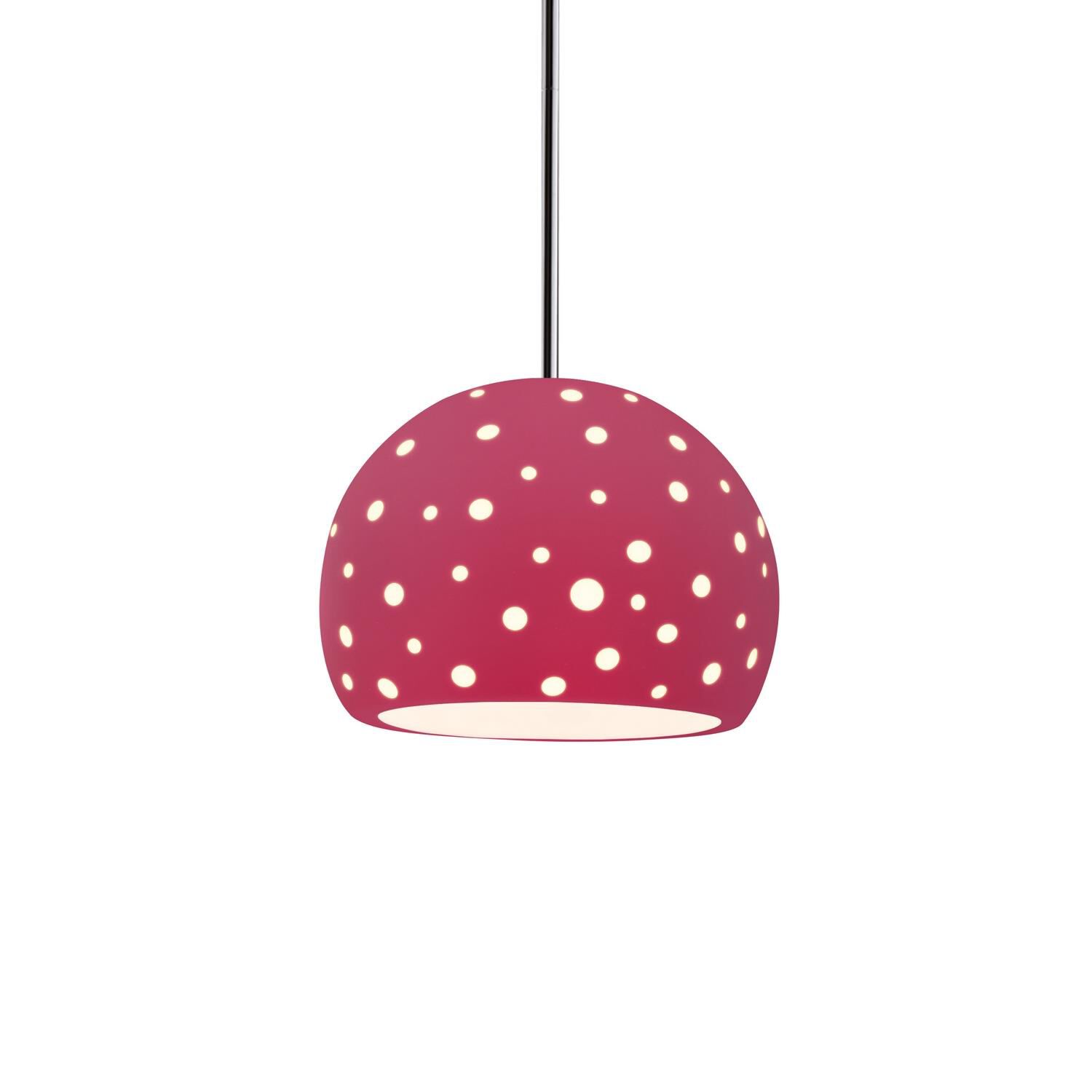 Shown in Polished Chrome finish and Cerise shade
