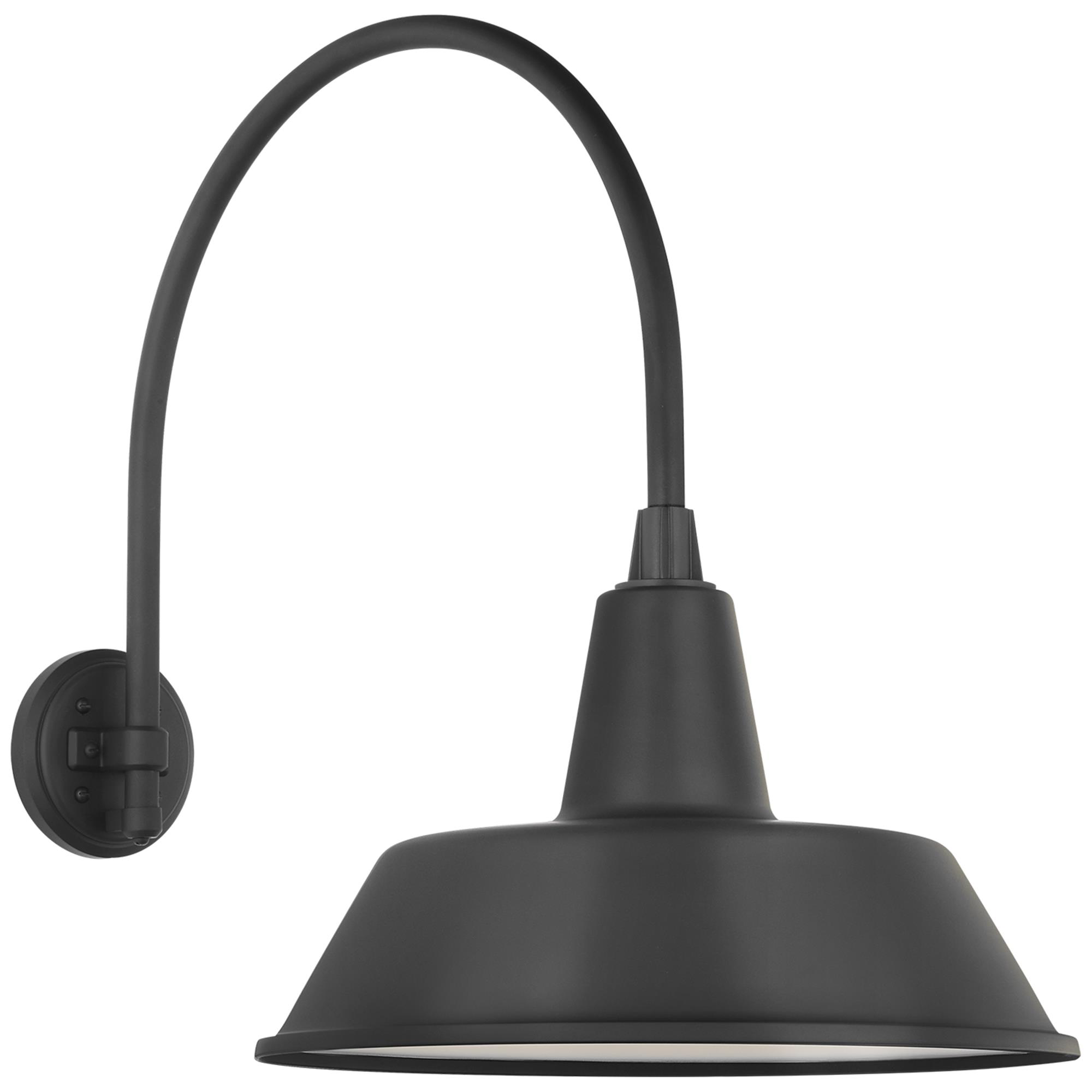 Shown in Matte Black finish and Black shade