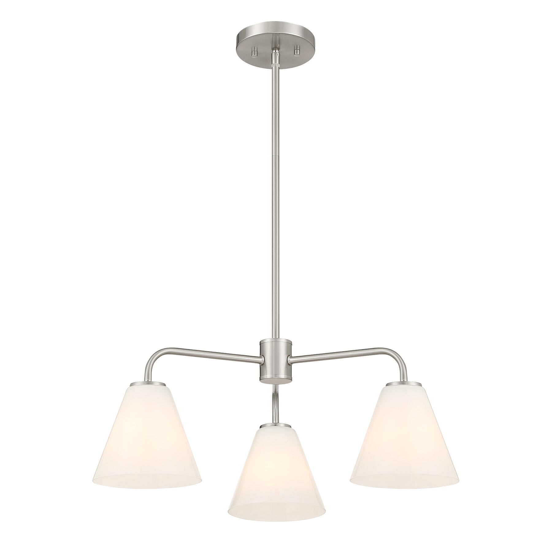 Shown in Satin Nickel finish and Strie shade
