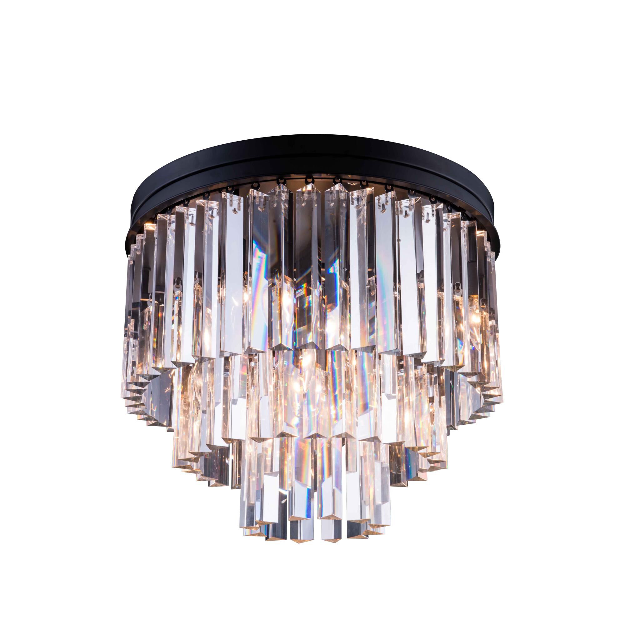 Shown in Matte Black finish and Royal Cut crystal and Clear accent