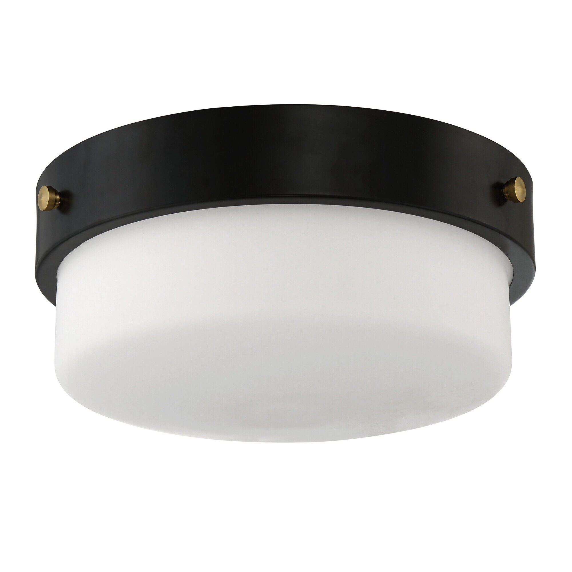 Shown in Flat Black finish and White Frosted glass and Glass shade