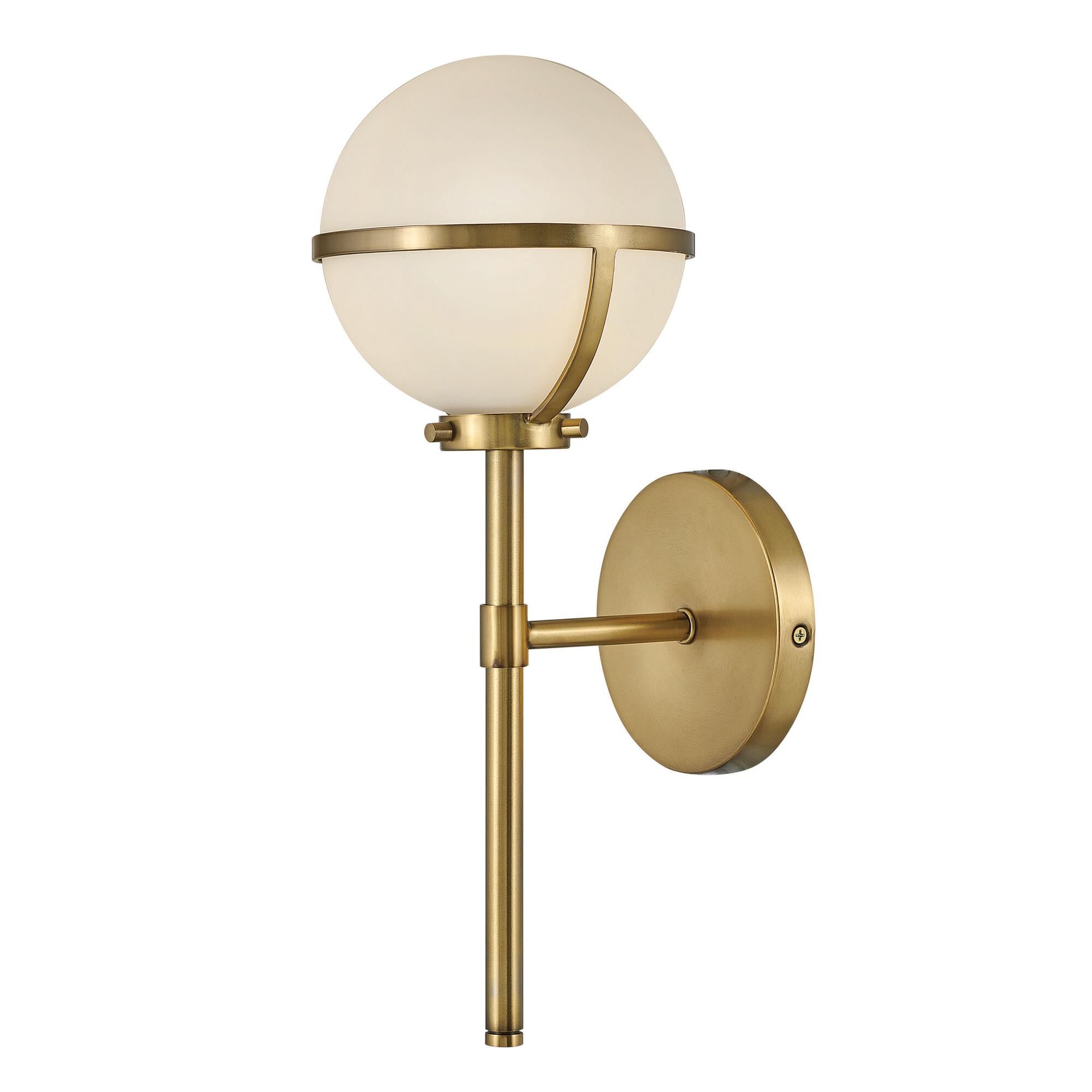 Shown in Heritage Brass finish and Etched Opal glass