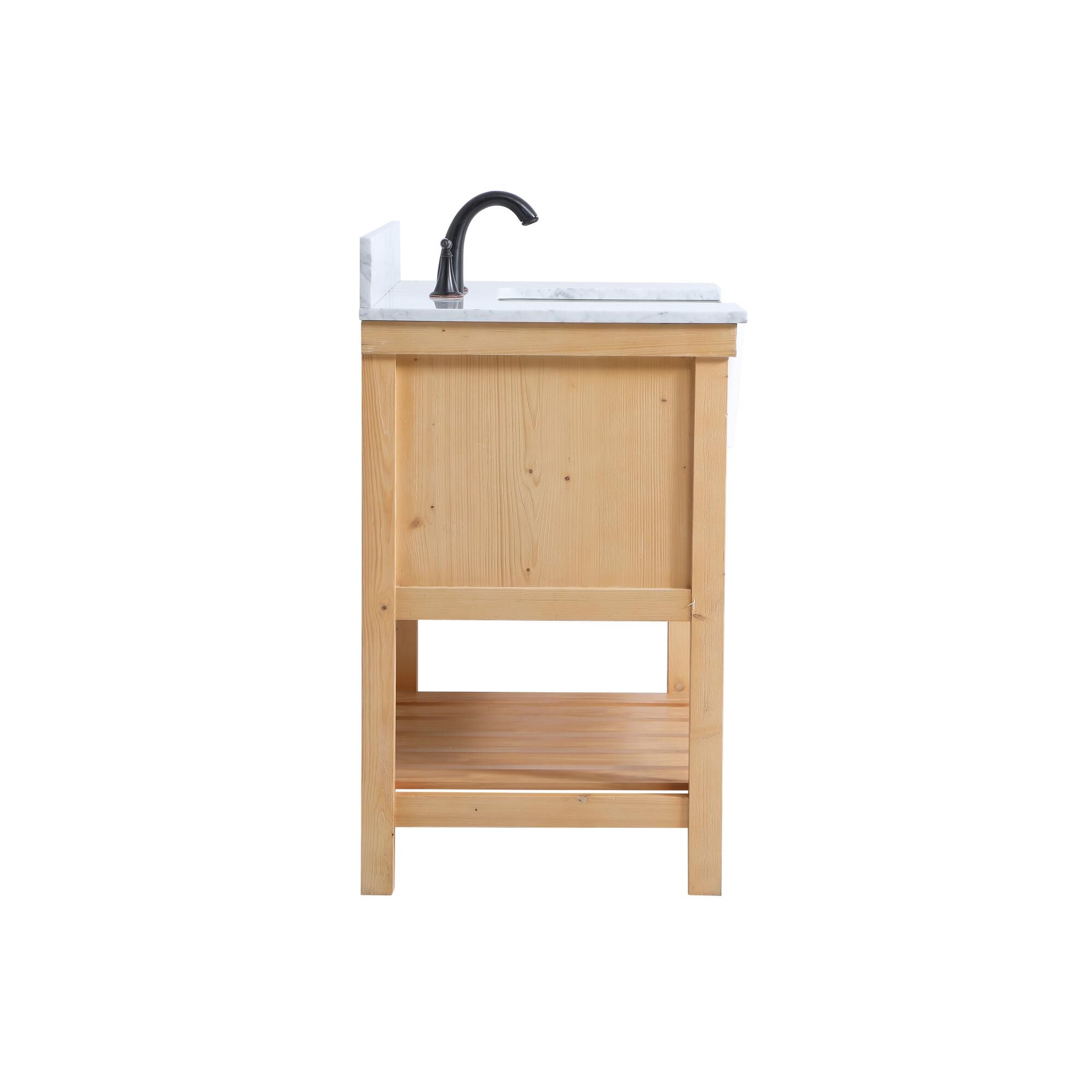 Shown in Natural Wood finish and With Backsplash accent