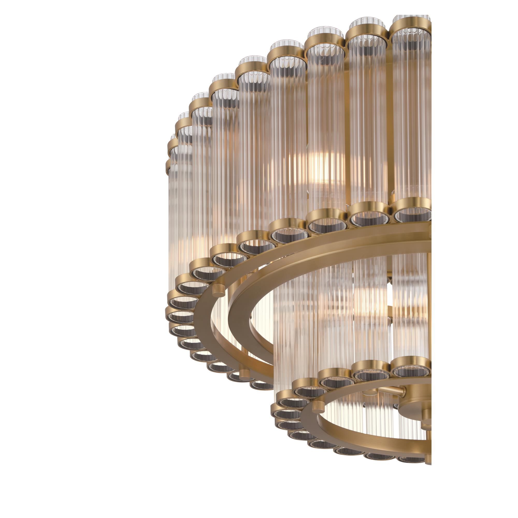 Shown in Gold finish and Ribbed glass