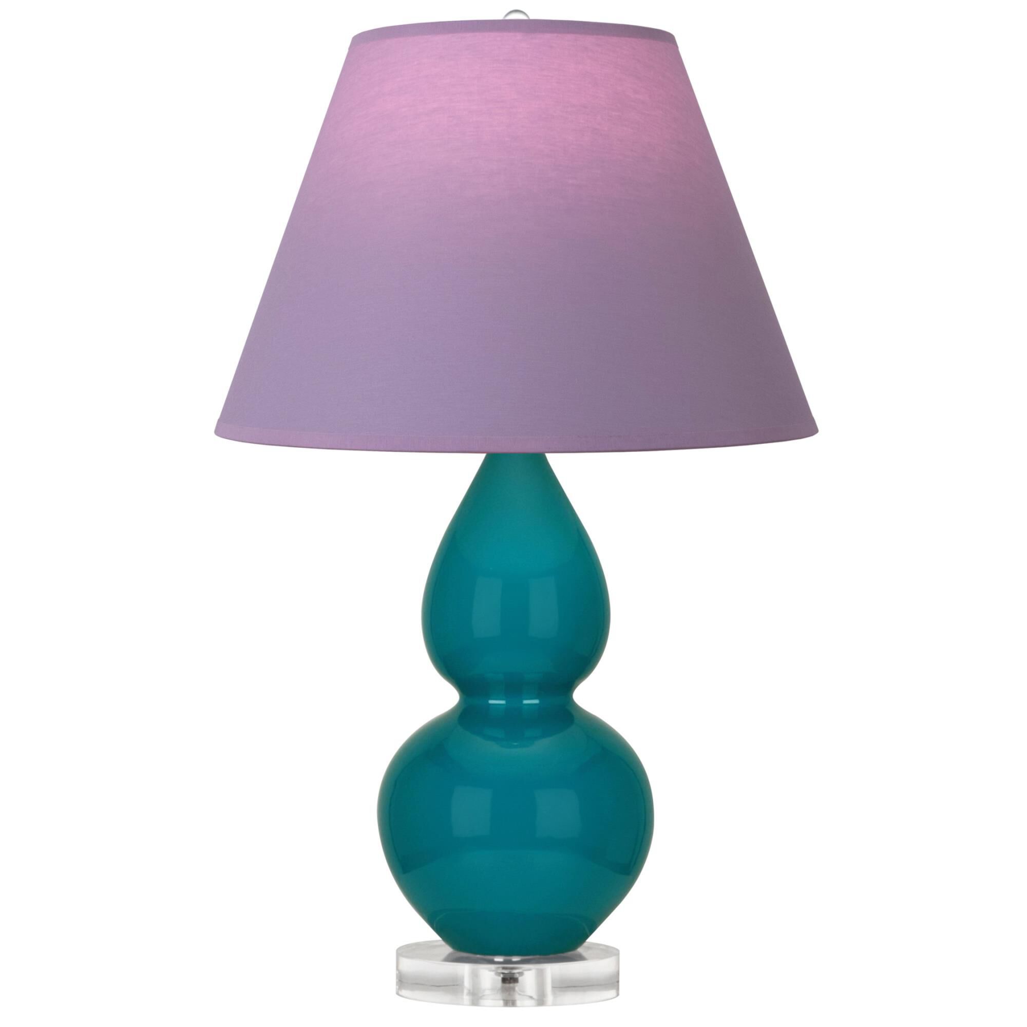 Shown in Peacock finish and Lavender and Plum shade and Lucite accent