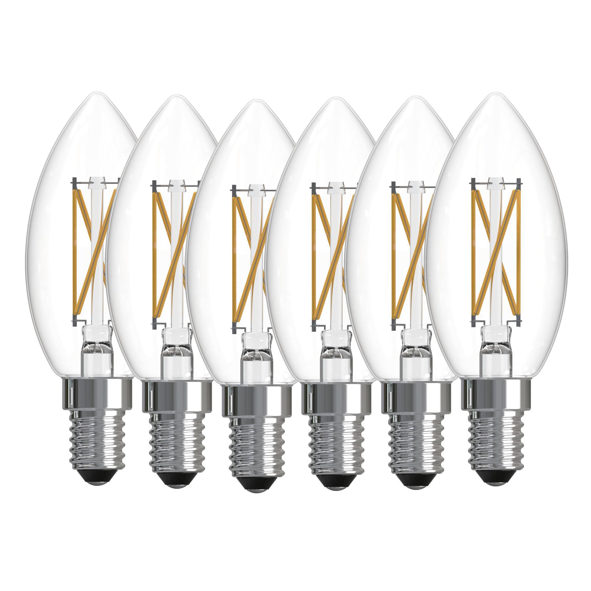 Clear B11 Base E12 2700K LED Light Bulb Pack of 6,