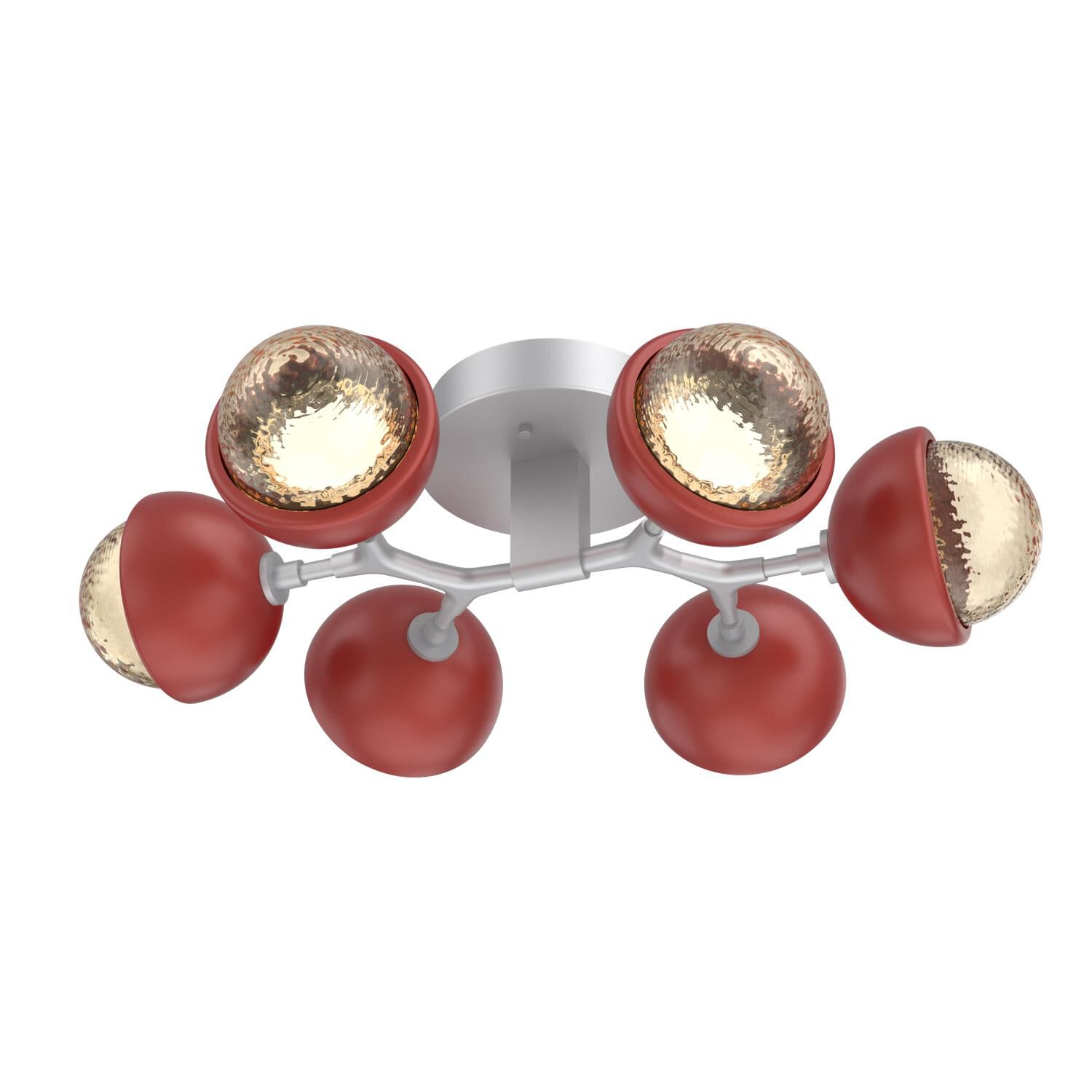 Shown in Classic Silver finish and Amber glass and Cinnamon Red accent